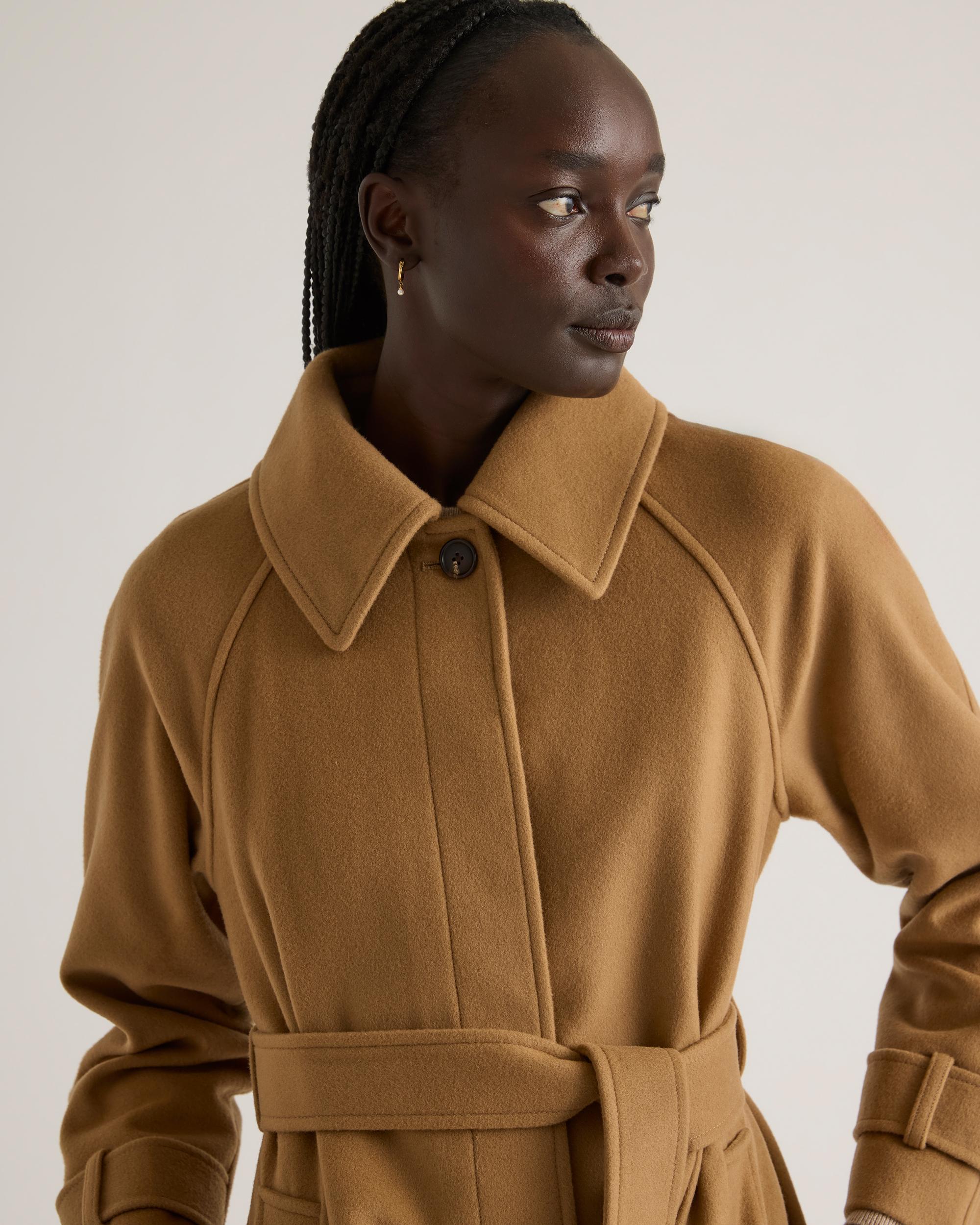 Quince | Women's Italian Wool Belted Point Collar Coat Size XL, Wool/Nylon Product Image