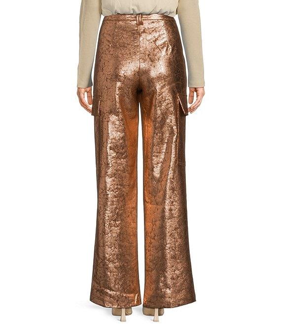 Double Zero Metallic High Waist Cargo Pants Product Image