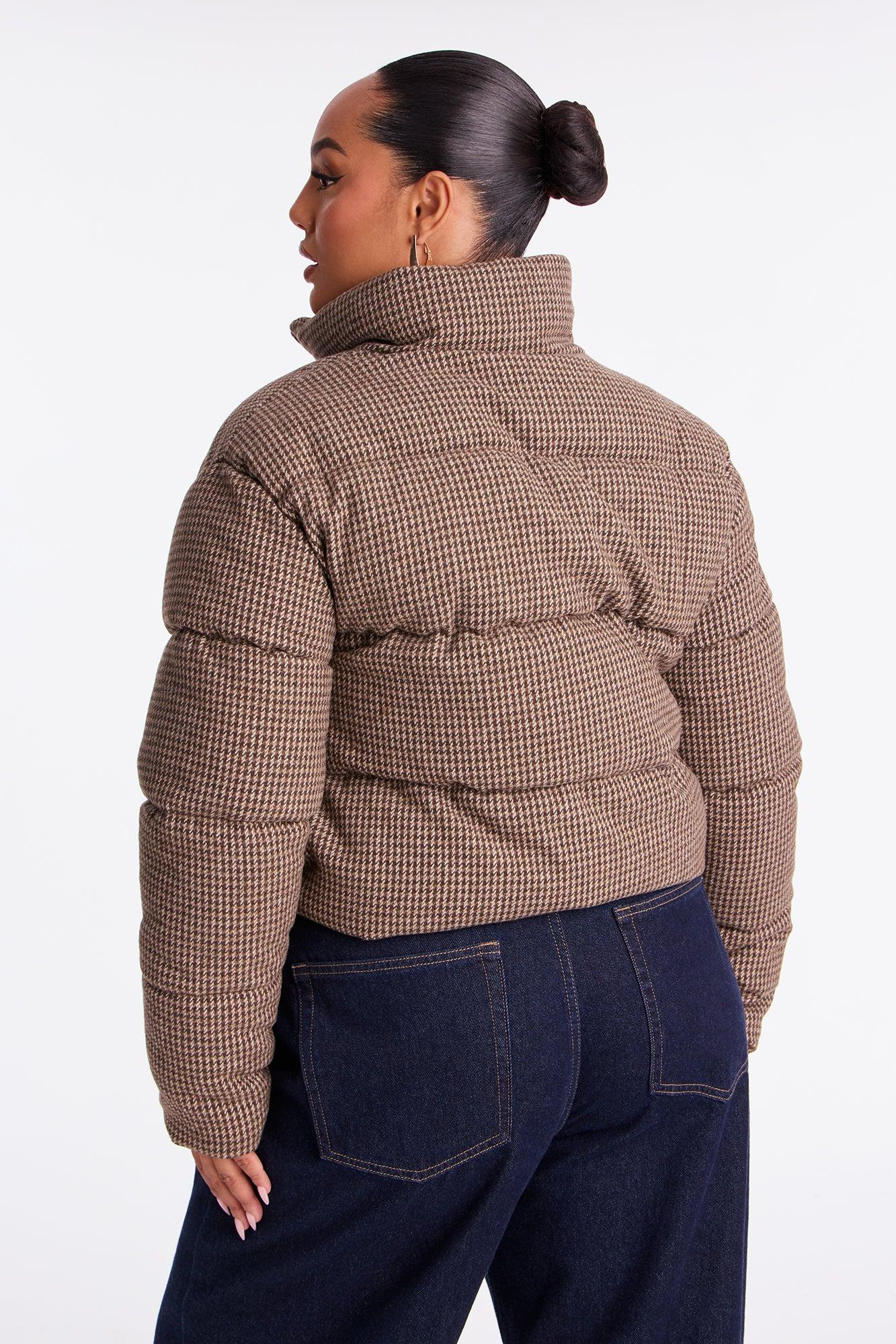 Brixley Glenn Plaid Puffer Jacket - Brown Female Product Image