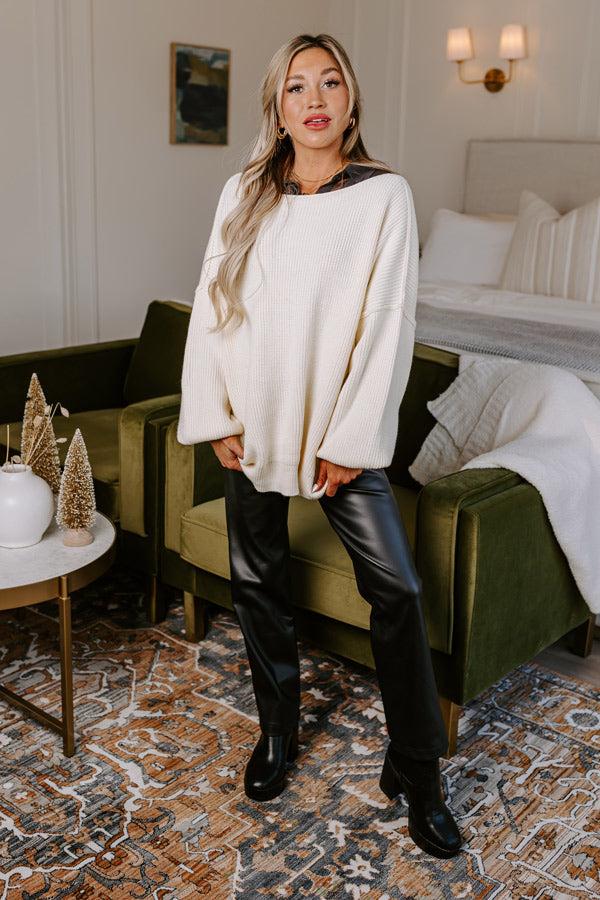 Sweet Match Knit Sweater In Cream Product Image