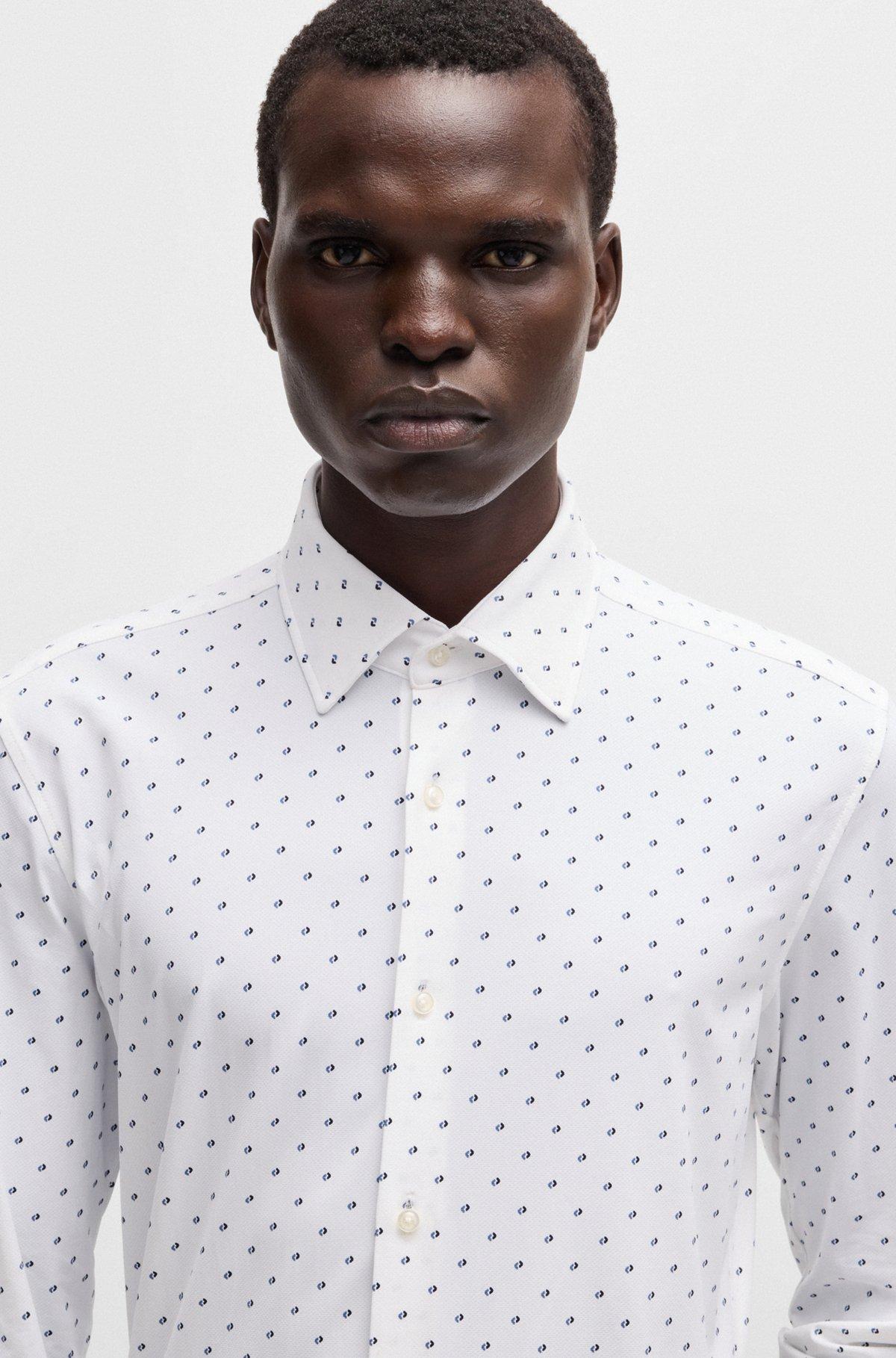 Slim-fit shirt in printed performance-stretch material Product Image