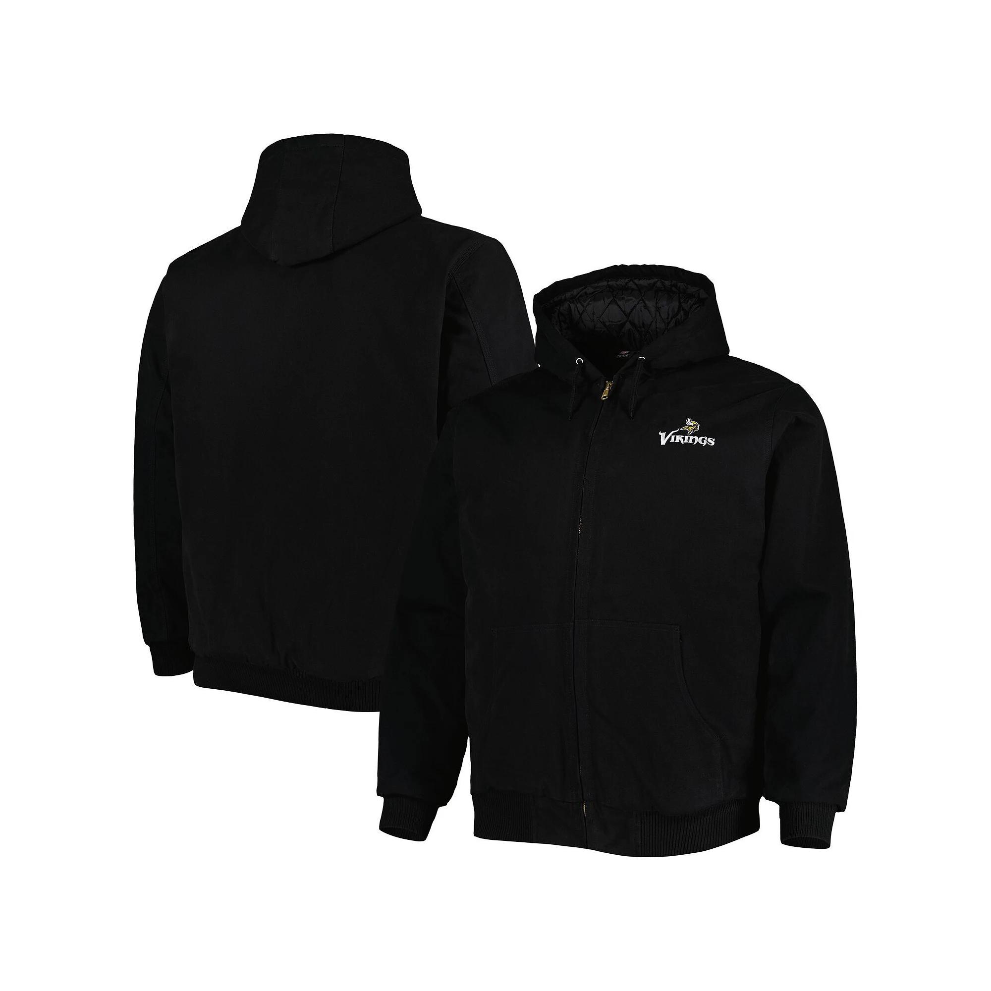 Men's Dunbrooke Black Minnesota Vikings Big & Tall Dakota Canvas Hoodie Full-Zip Jacket,  Product Image