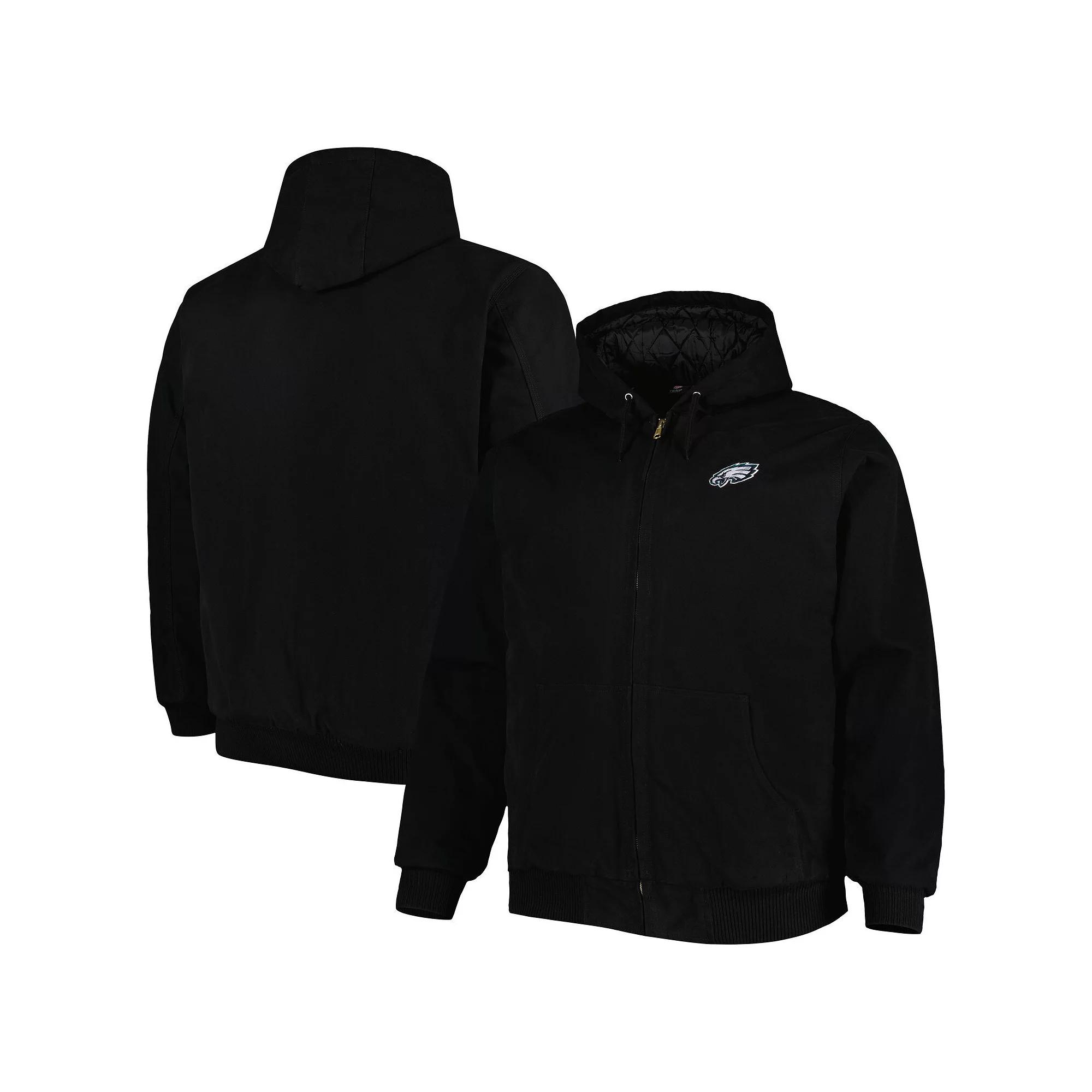 Men's Dunbrooke Black Philadelphia Eagles Big & Tall Dakota Canvas Hoodie Full-Zip Jacket,  Product Image