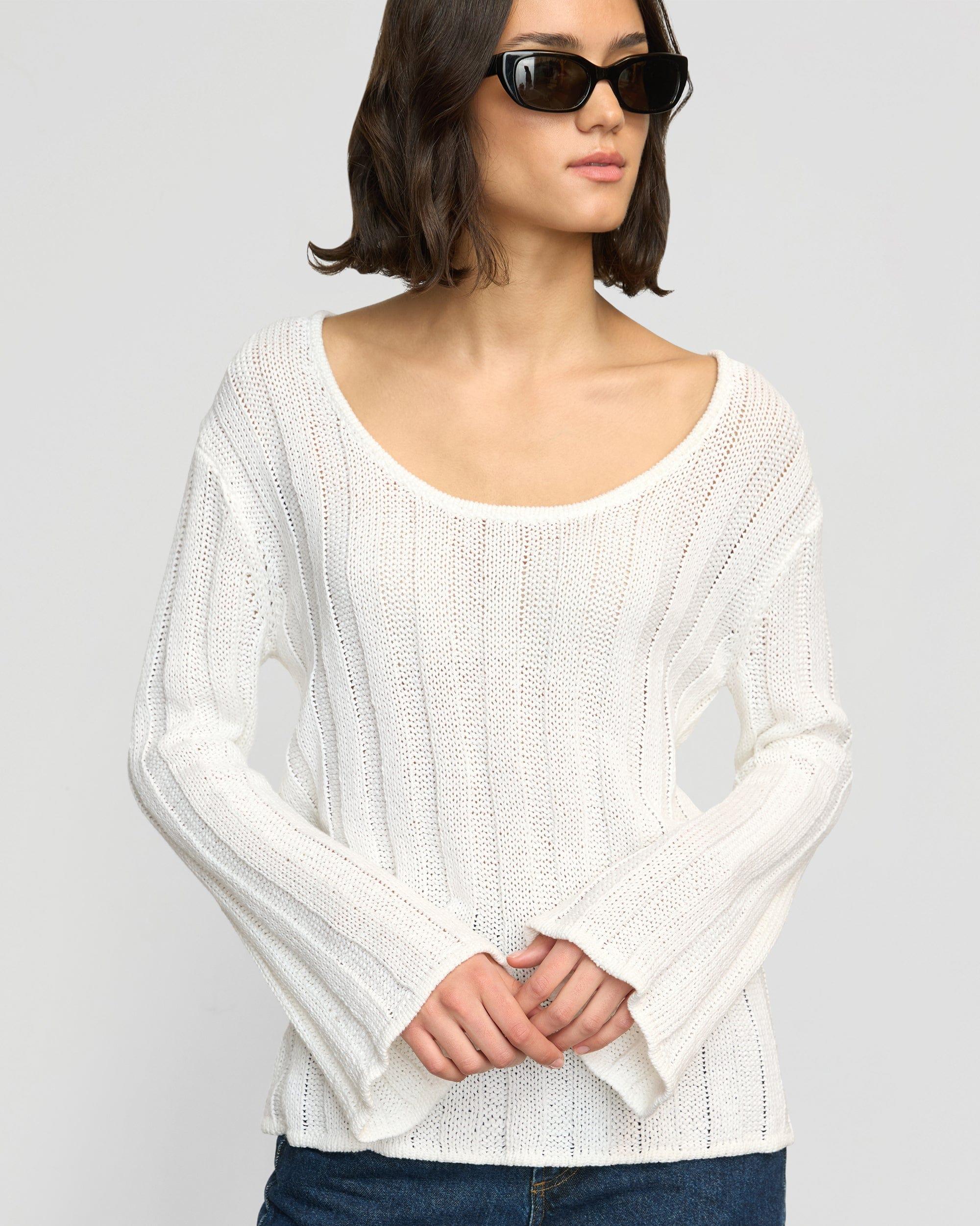 Leah Ribbed Scoop-Neck Sweater Product Image