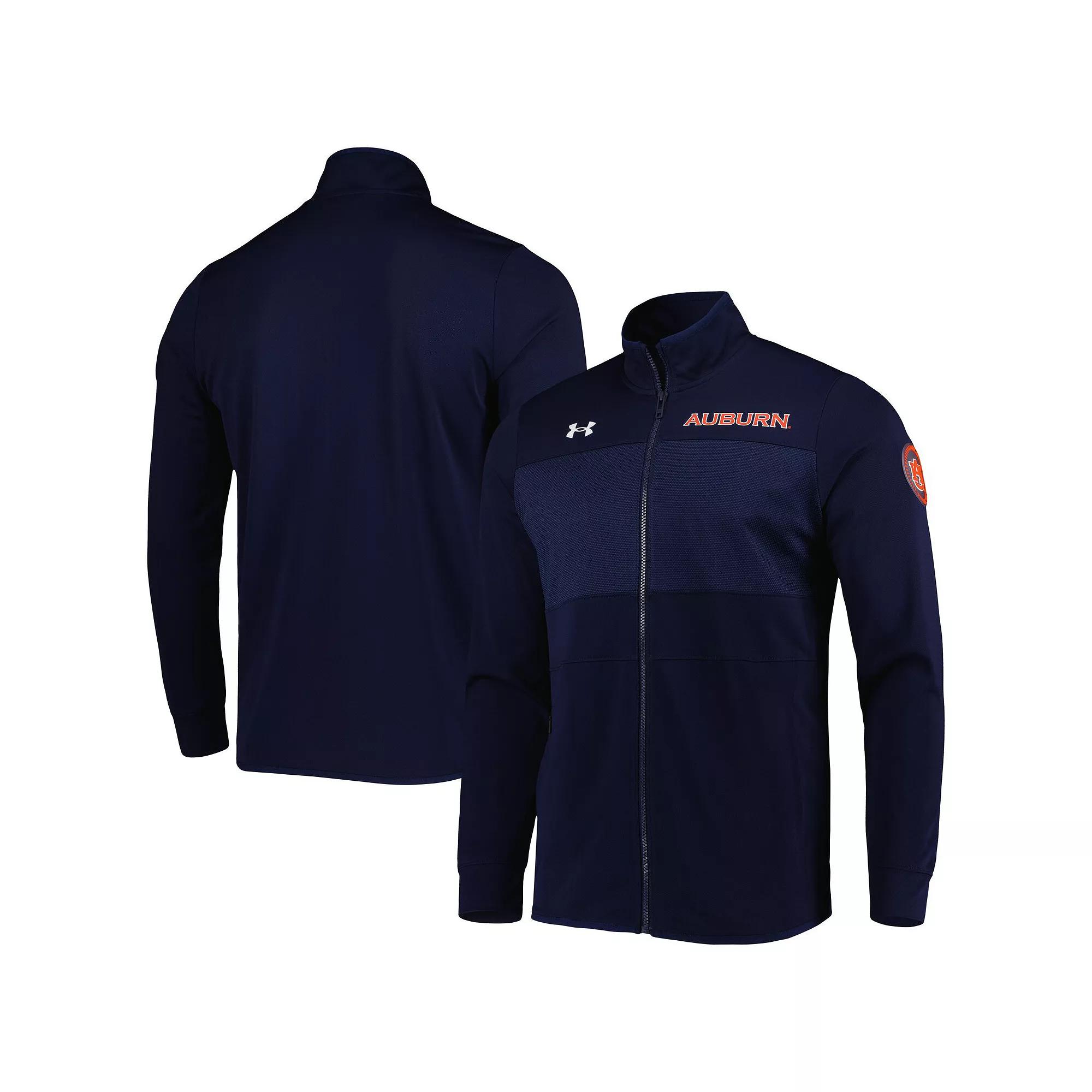 Men's Under Armour Navy Auburn Tigers Knit Warm-Up Full-Zip Jacket, Size: XL, Blue Product Image