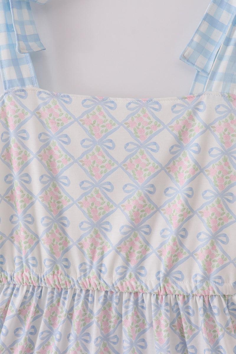 Bow applique print mom&me dress Product Image