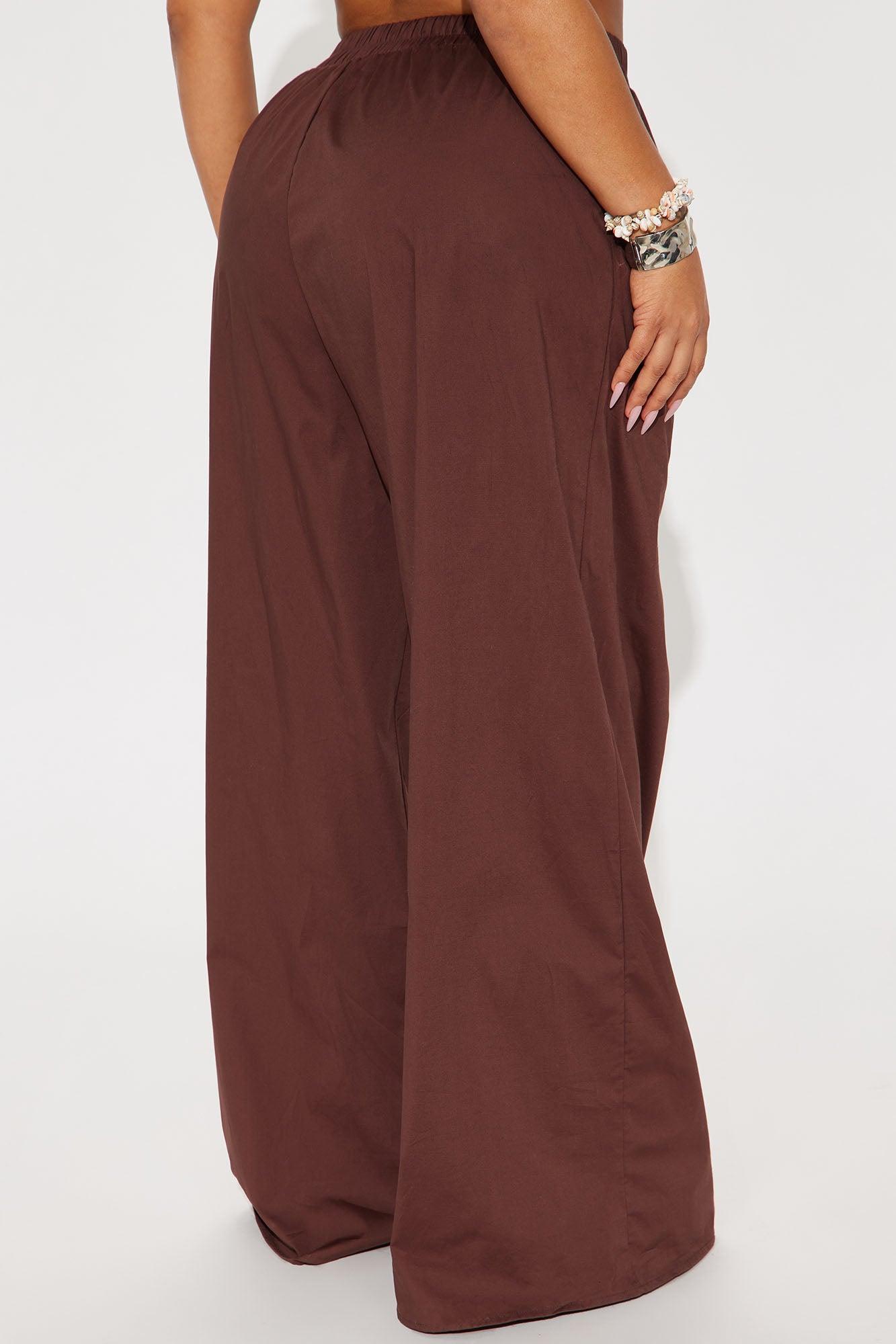 Zarina High Waist Wide Leg Pant - Chocolate Female Product Image