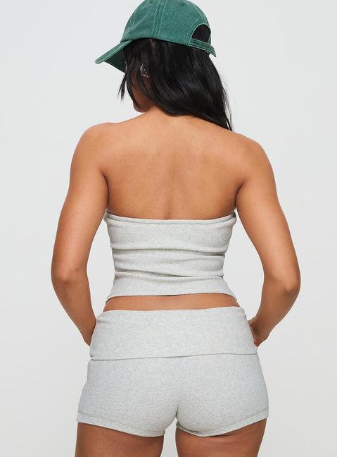 Baseline Strapless Rib Top Grey Product Image