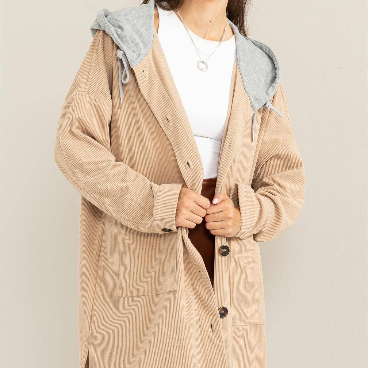 Be On My Side Corduroy Hoodie Jacket Product Image