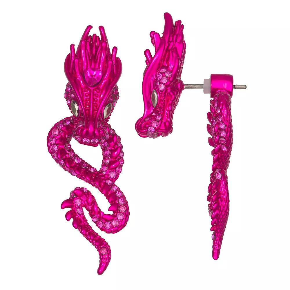 Simply Vera Vera Wang Dragon Front-Back Earrings, Women's, Pink Product Image