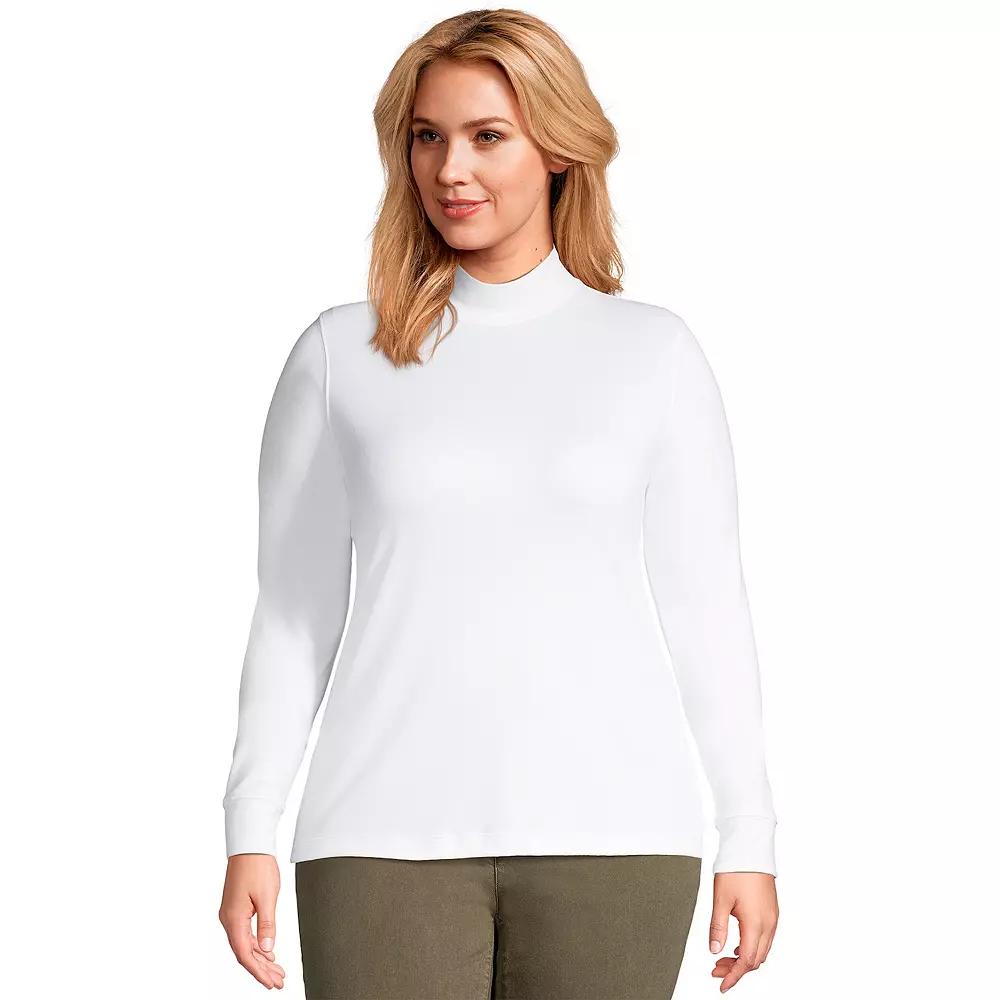 Plus Size Lands End Relaxed Mockneck Top, Womens Product Image