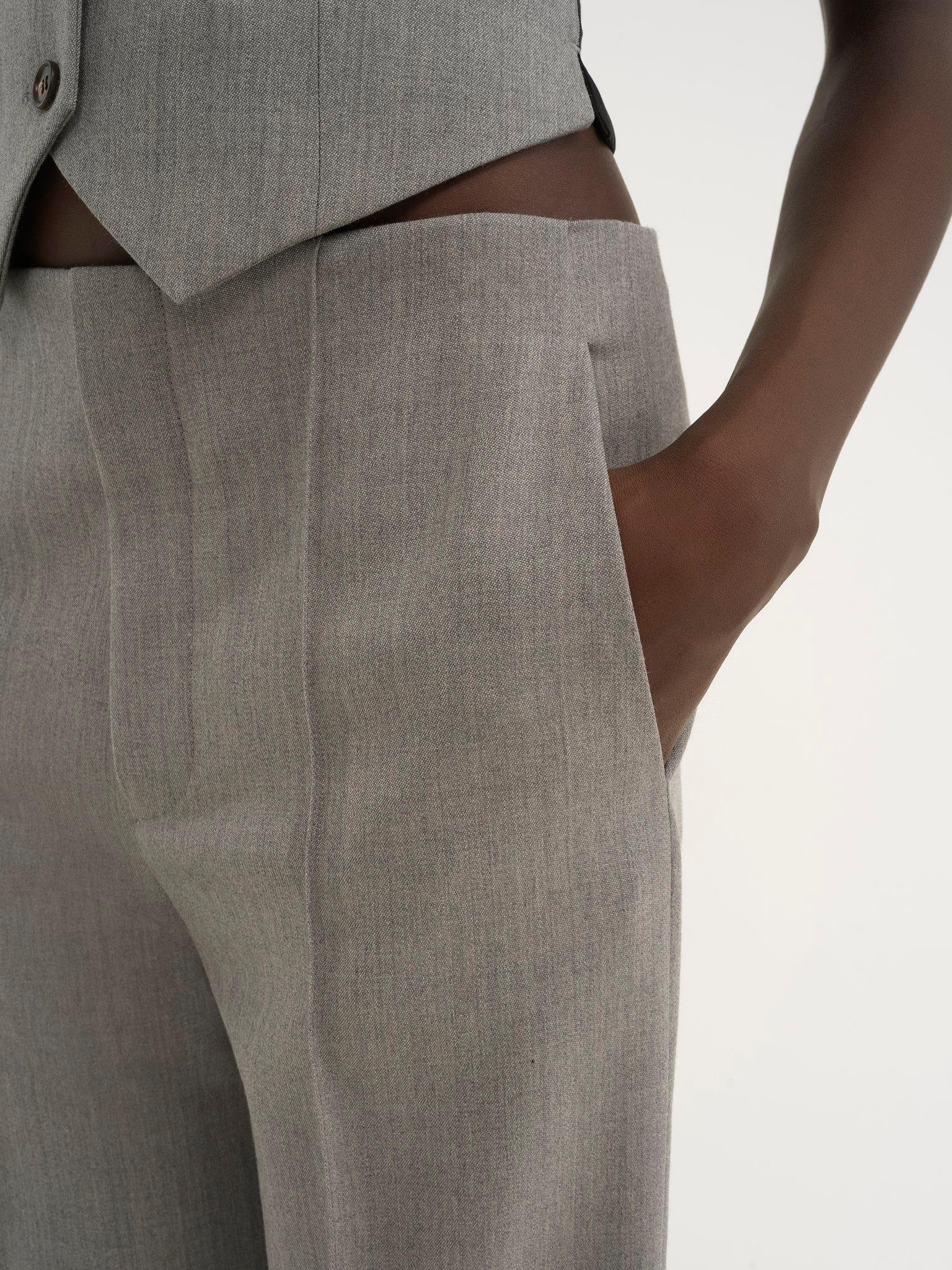 Flare pants in wool grain de poudre Product Image