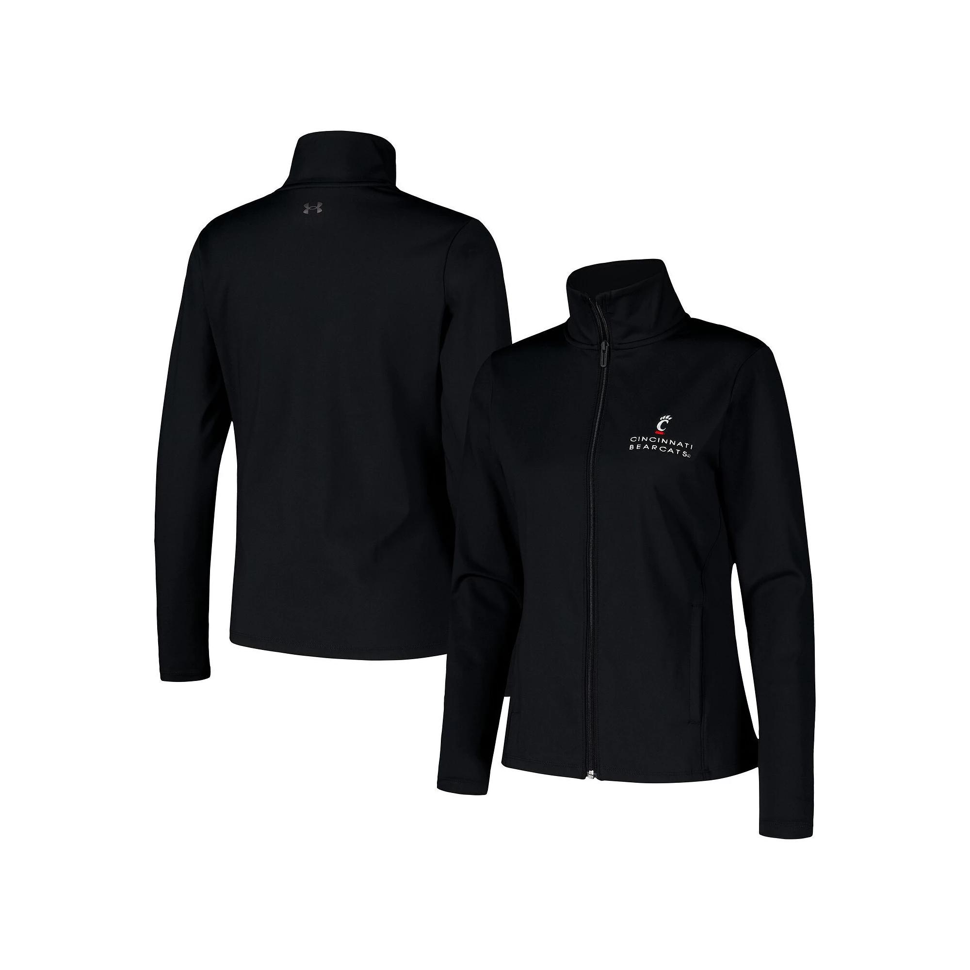 Women's Under Armour Black Cincinnati Bearcats Sweat-Wicking Soft Motion Full-Zip Jacket, Size: Small Product Image