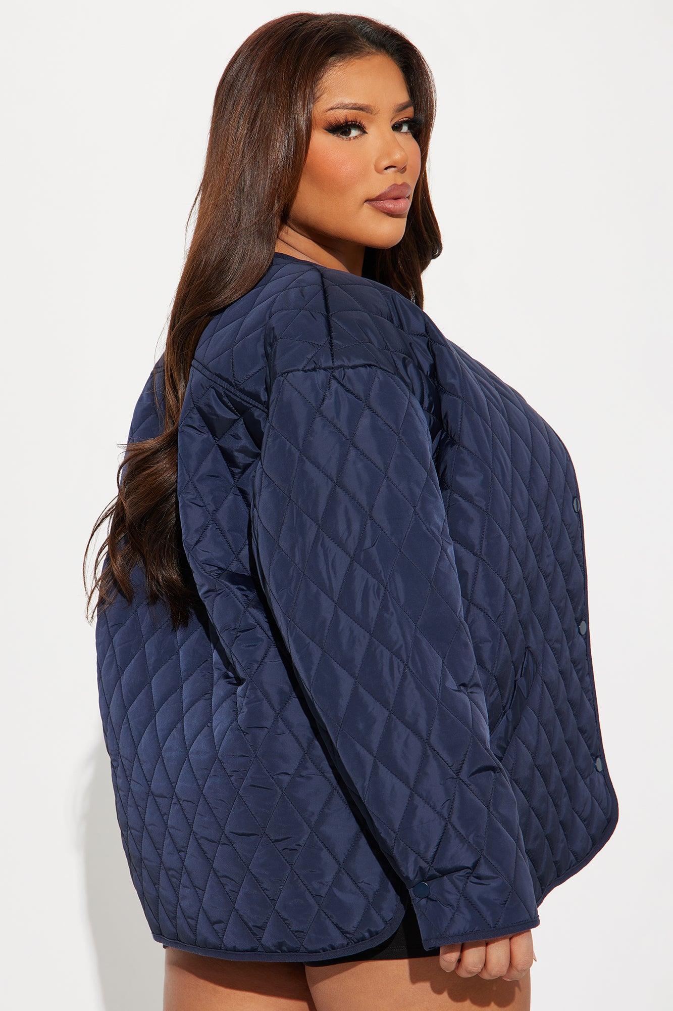 Mountain Highs Quilted Lightweight Jacket - Navy Female Product Image