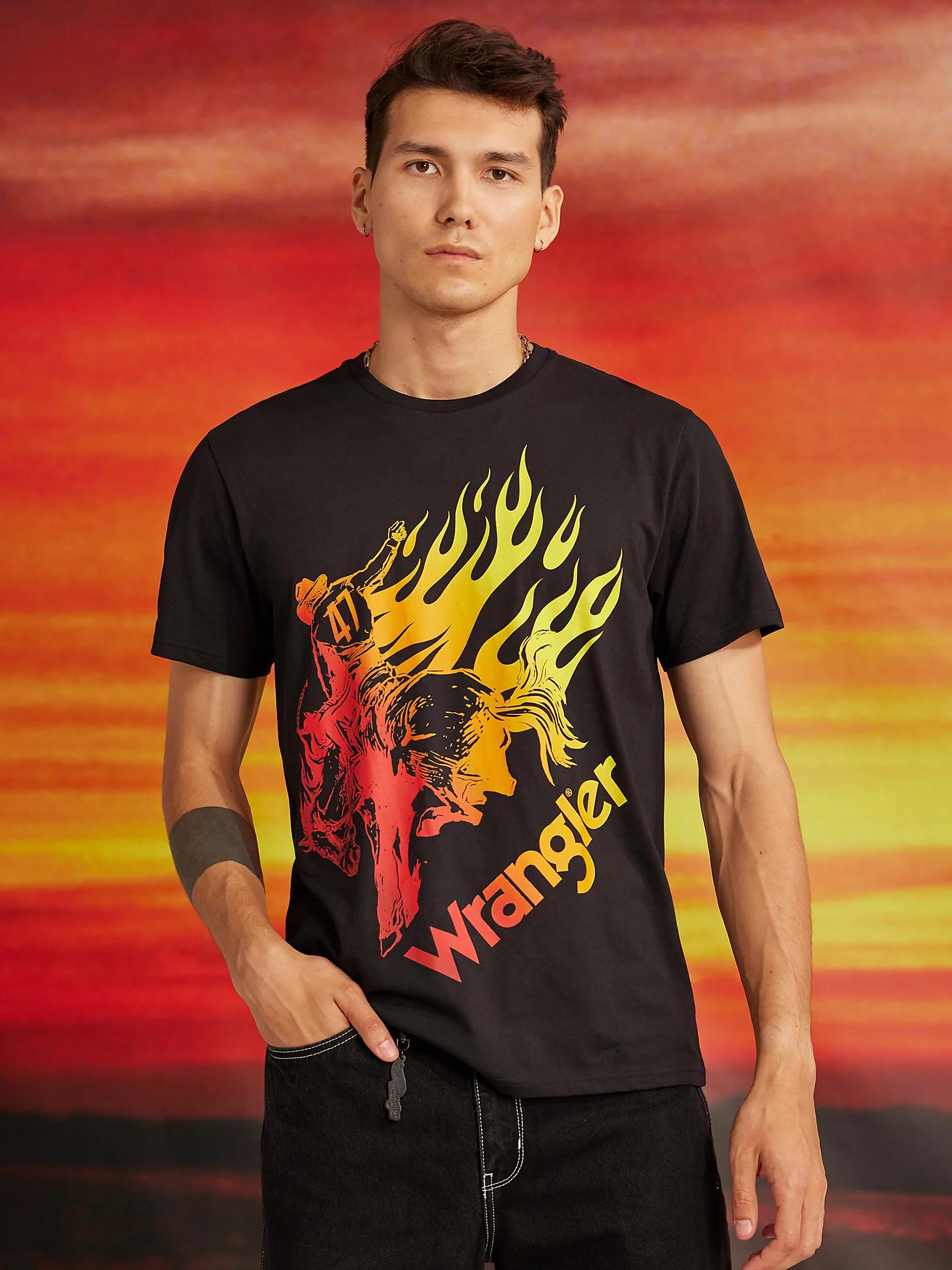 Wrangler® x Hot Wheels™ Men's Flaming Bronco T-Shirt Beauty Product Image