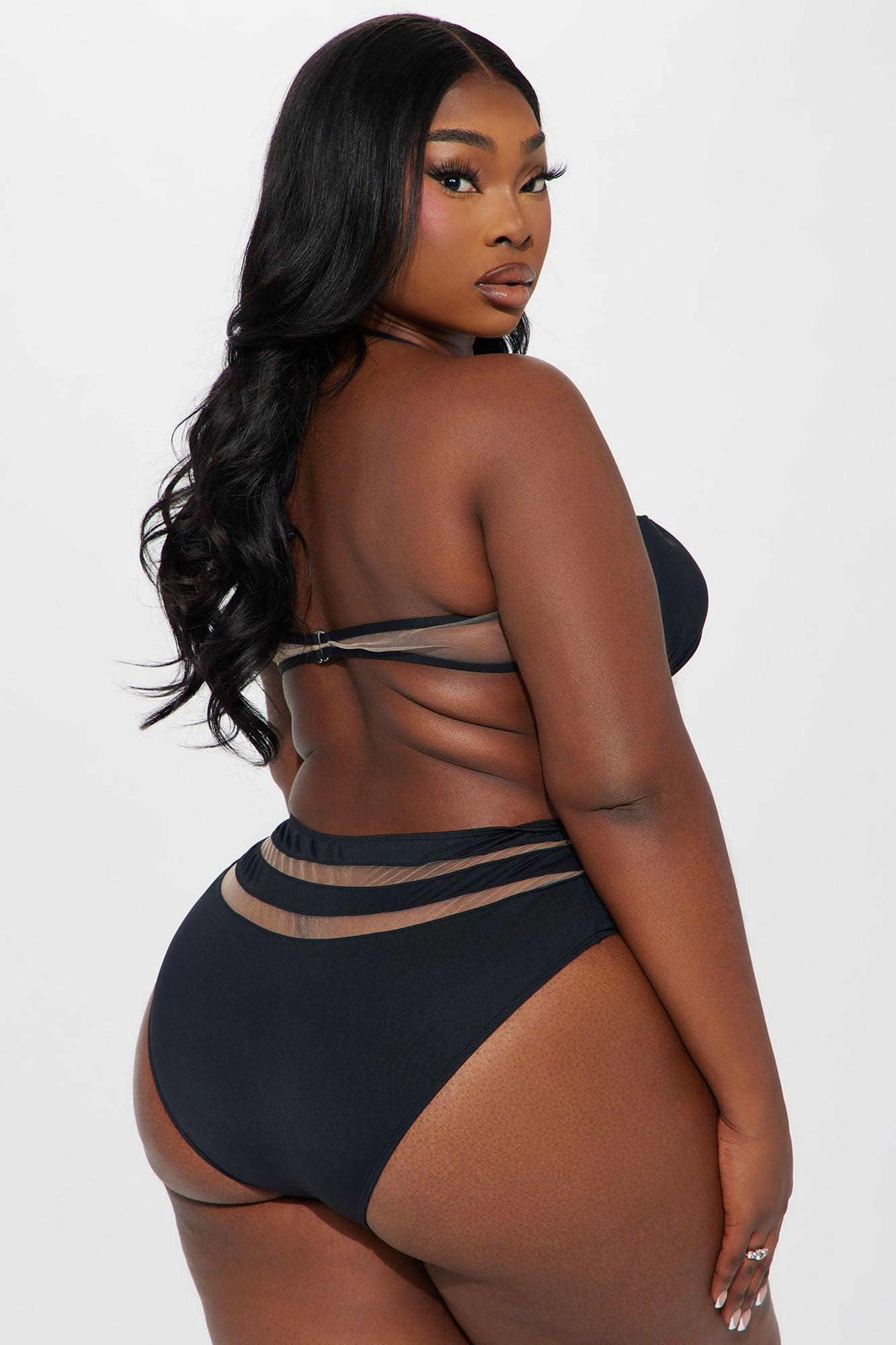 Megan Cutout High Waist 2 Piece Bikini - Black Product Image
