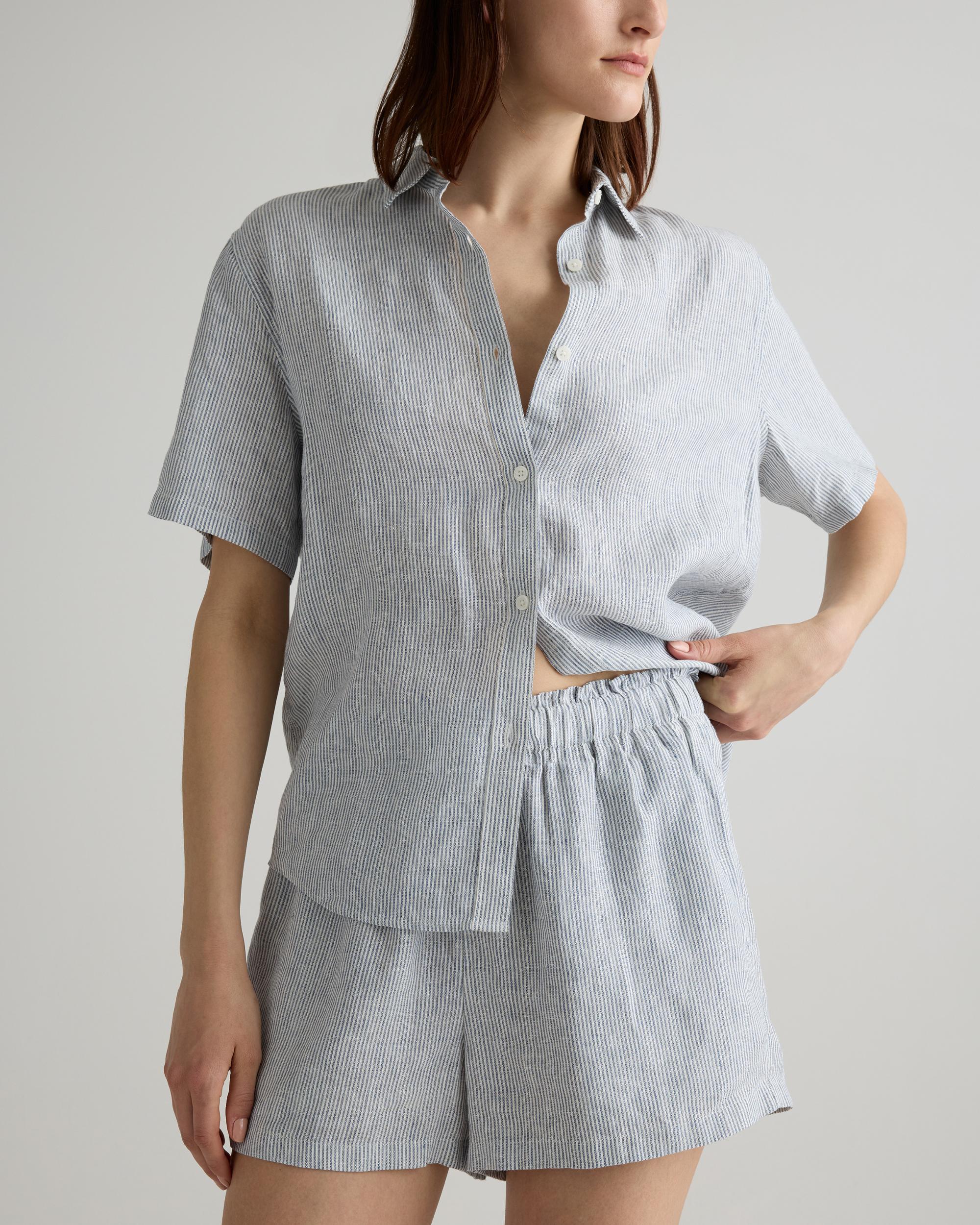 Quince | Women's 100% European Linen Shorts Pajama Set Product Image