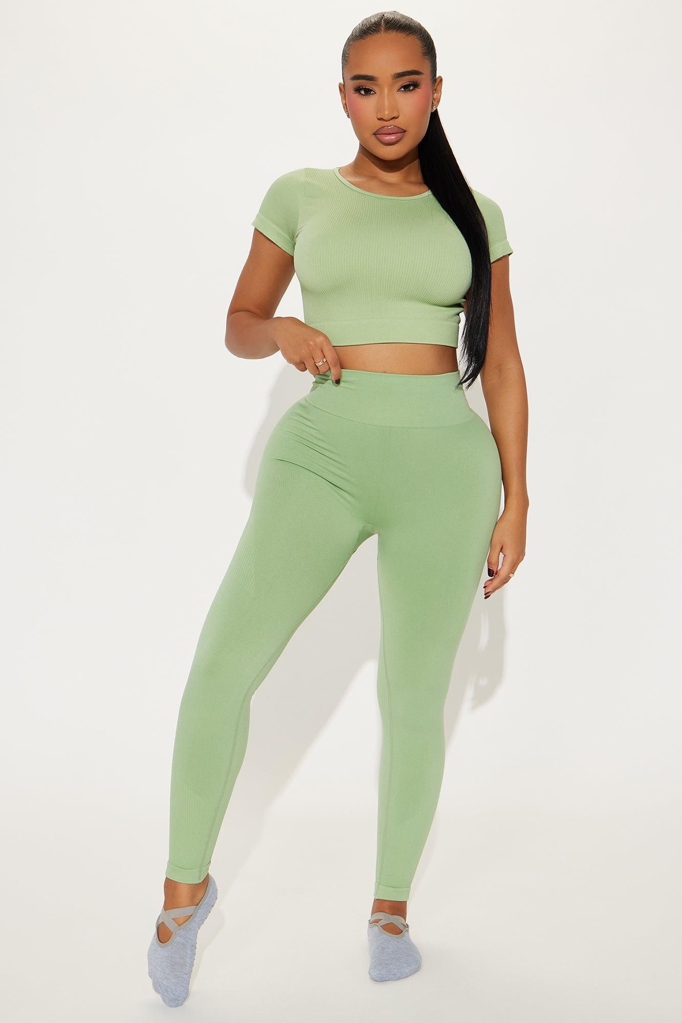 Breathe Through It Effortless Seamless Active Top - Sage Product Image