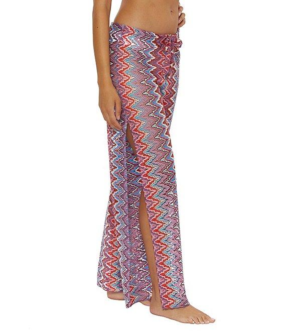 Becca By Rebecca Virtue Sundown Multi Color Split Leg Swim Cover-Up Pants Product Image
