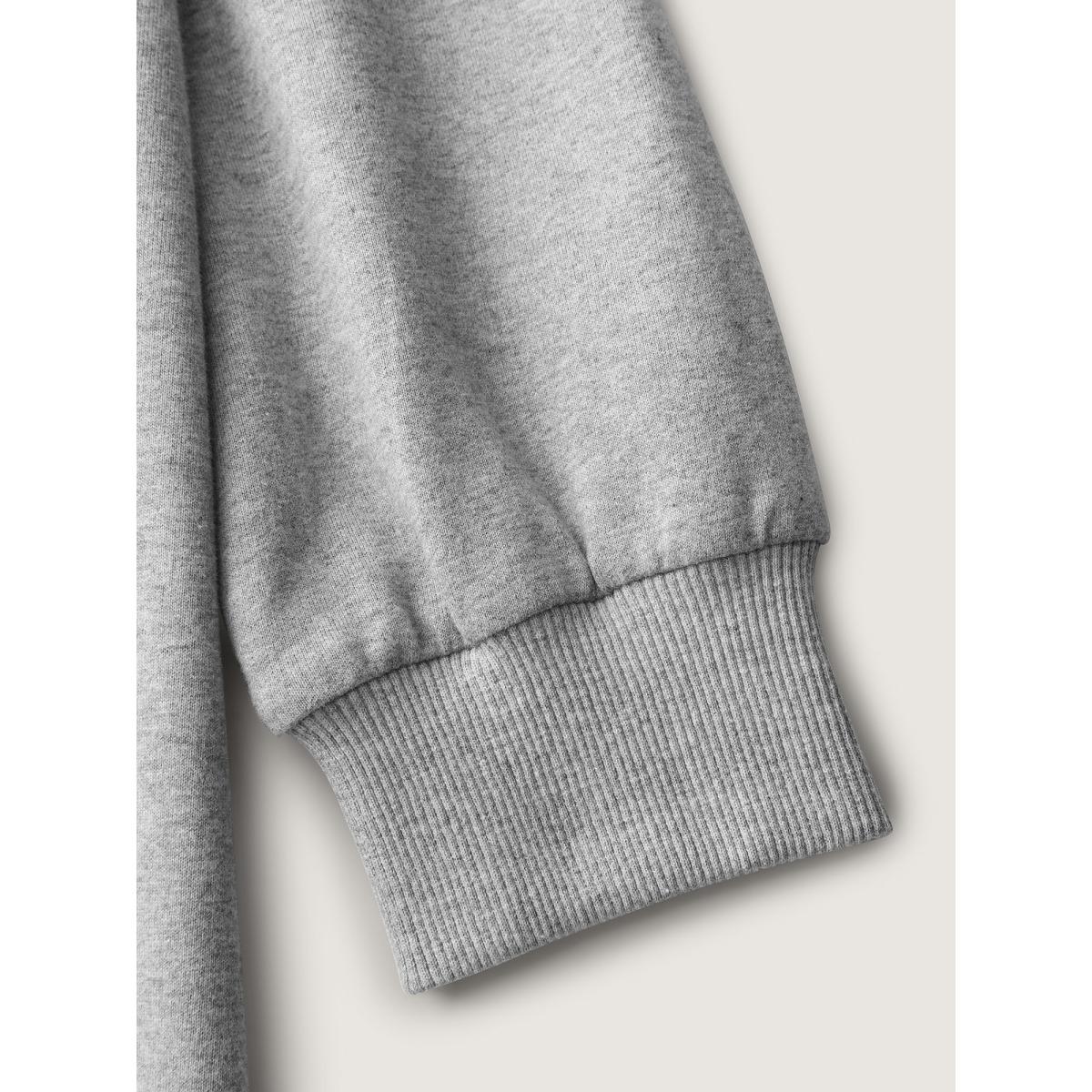 Plus Size Supersoft Squirrel Embroidered Sweatshirt Women DarkGray Leisure Embroidered Round Neck Casual Sweatshirts BloomChic 26/4X Product Image