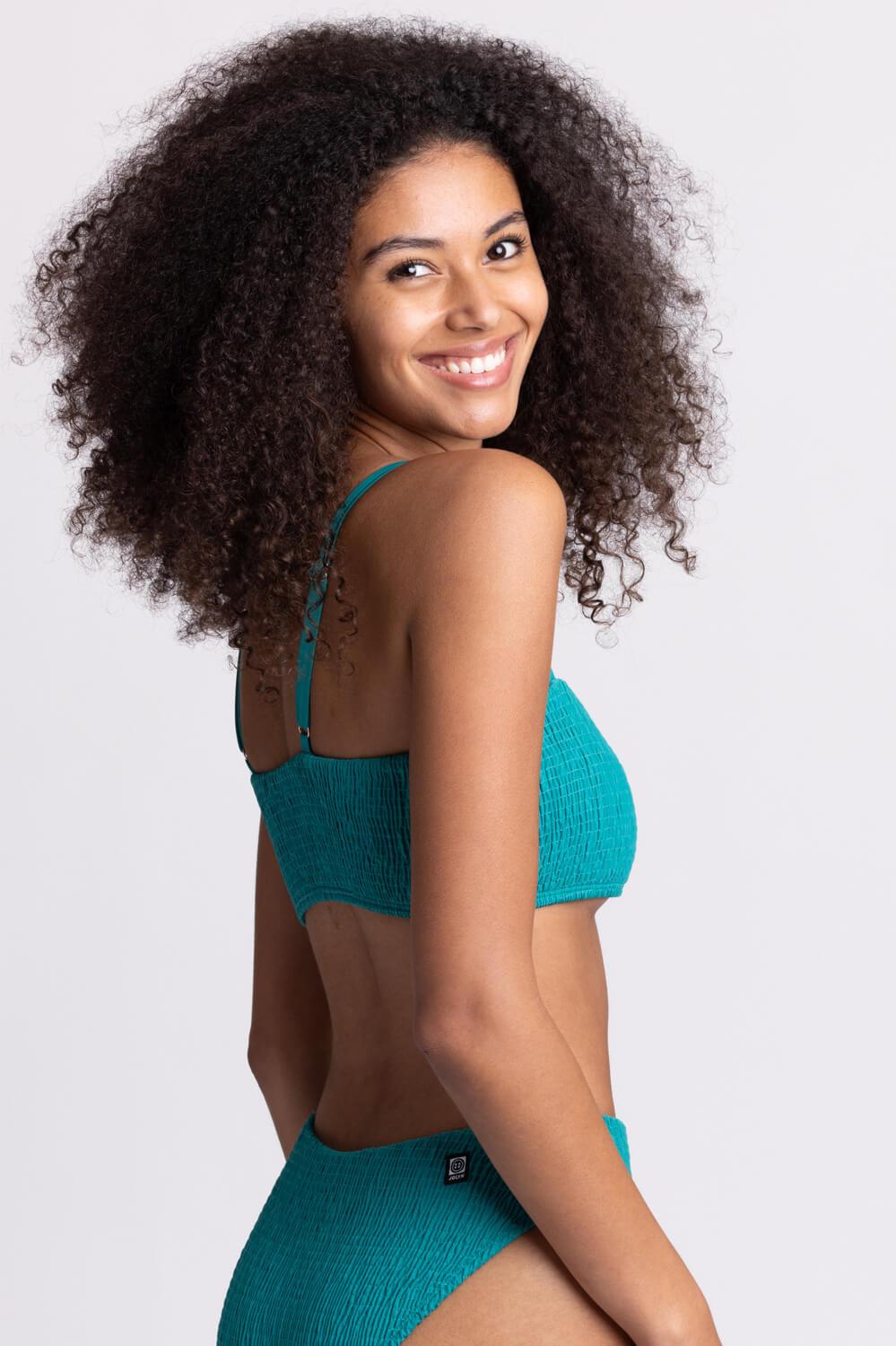 Eva Smocked Bikini Top - Bluewave Female Product Image