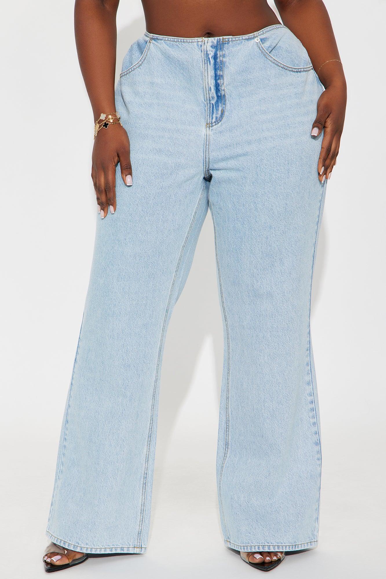 Alysia Baggy Flare Jeans - Light Wash Product Image