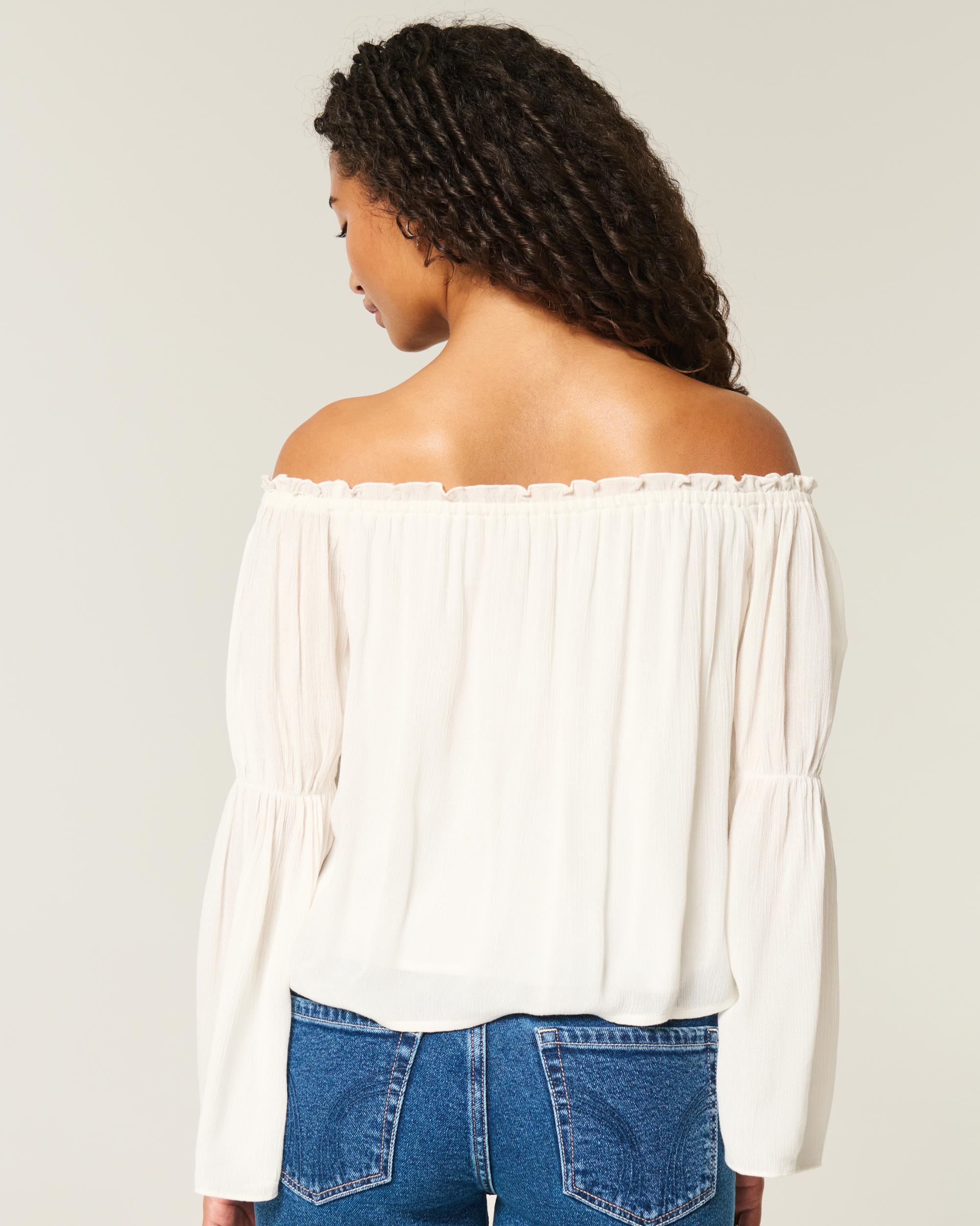 Easy Off-the-Shoulder Long-Sleeve Top Product Image