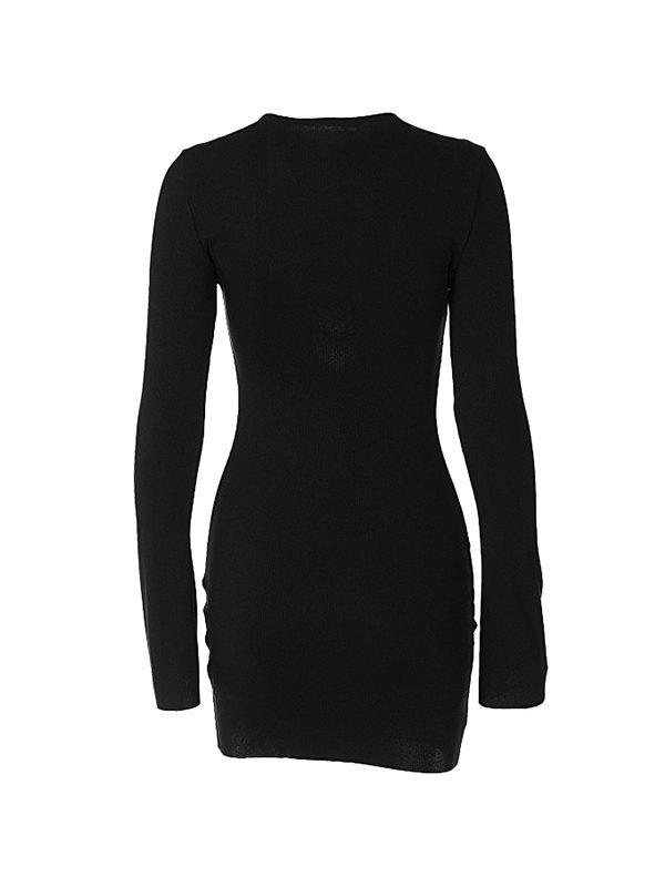 Solid Color Lace Cutout Dress Product Image