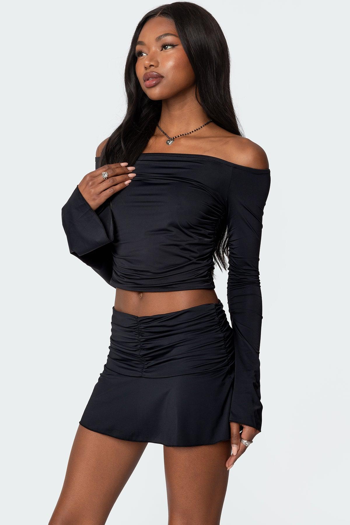 Corey Low-Rise Gathered Mini Skirt Product Image