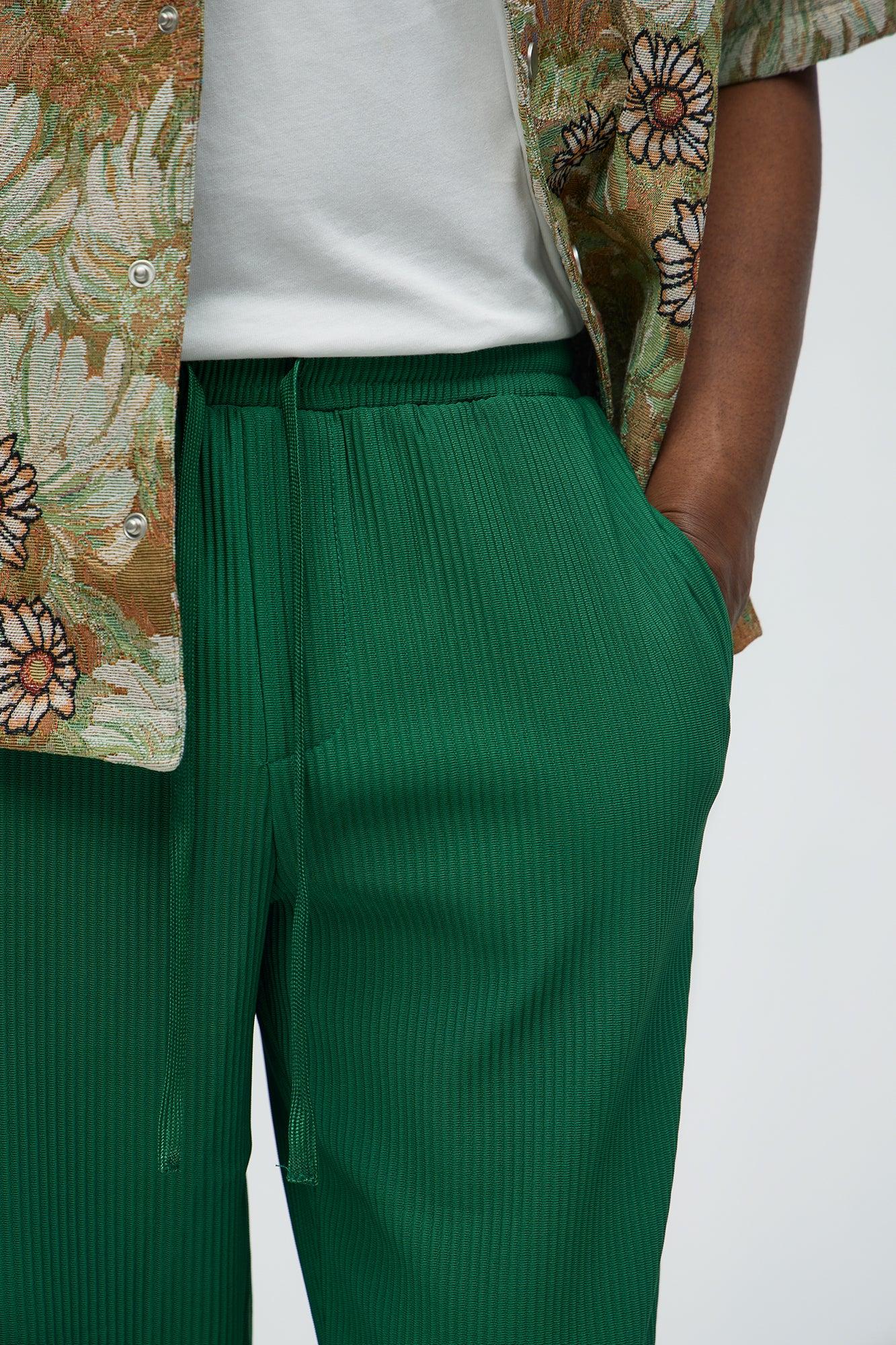 Show Up Slim Slit Pants - Green Product Image