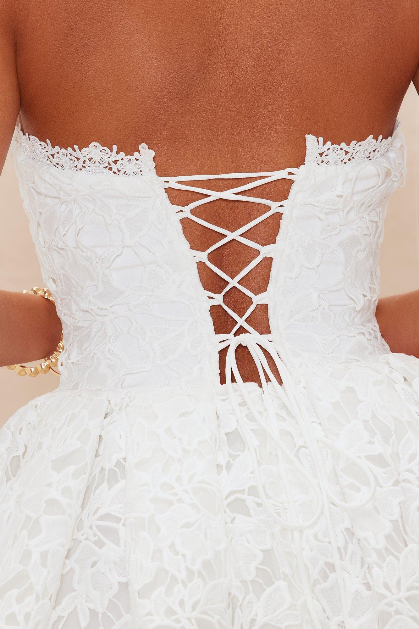 Evalina Embroidered Mini Dress - White Female Product Image