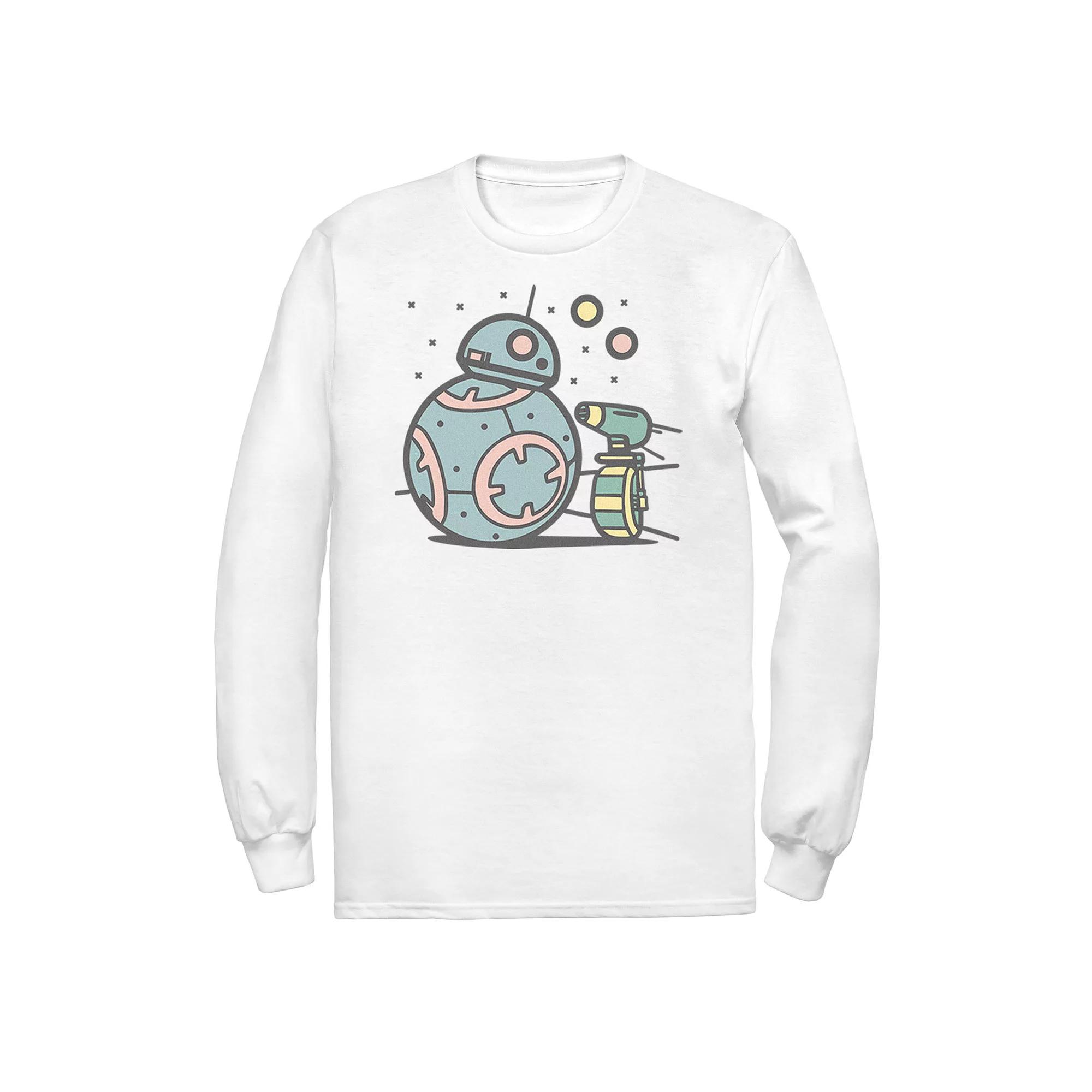 Men's Star Wars The Rise of Skywalker Droid Cuties Long Sleeve Graphic Tee, Size: Medium, White Product Image