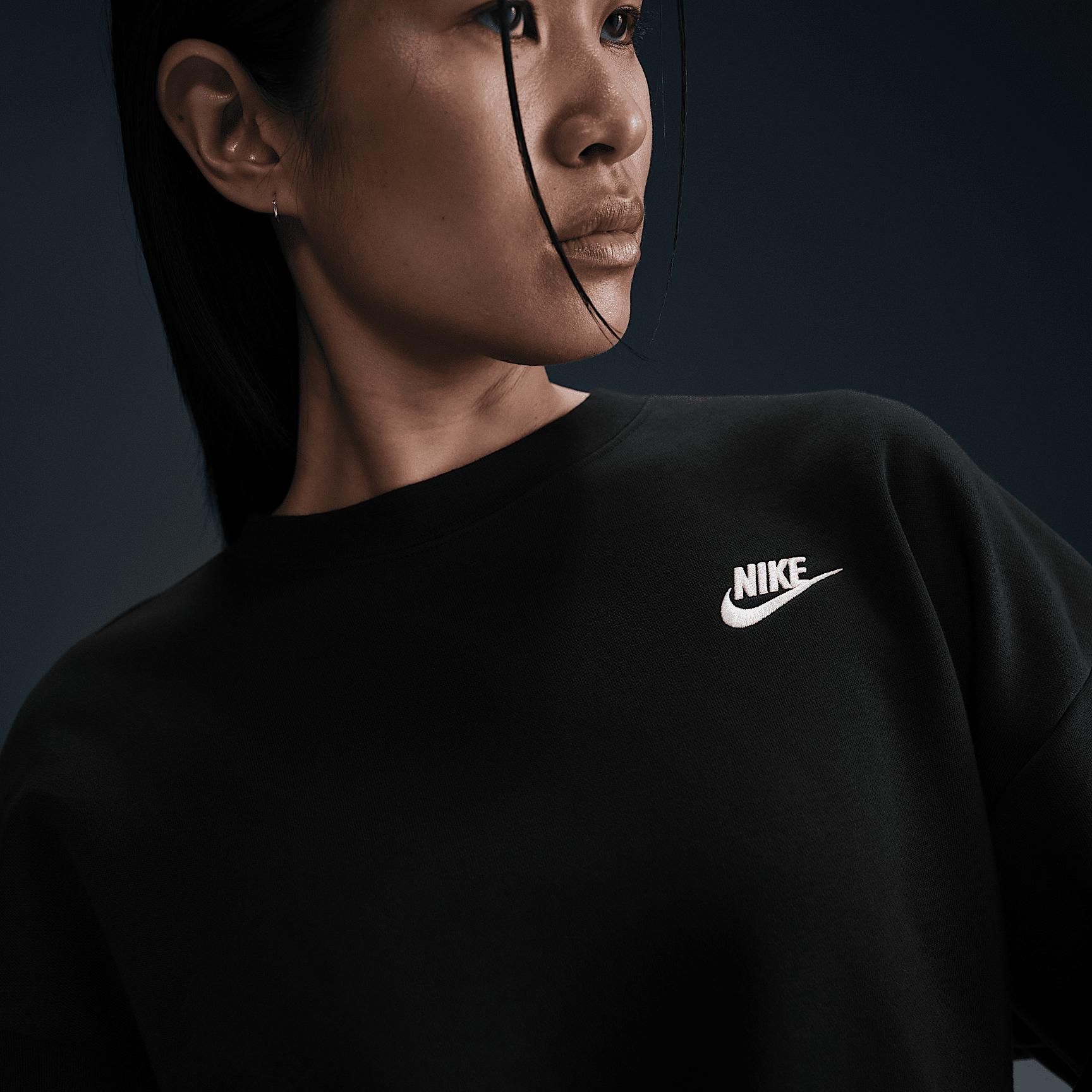 Womens Nike Sportswear Club Fleece Loose Crew-Neck Sweatshirt | HV2326-010 Product Image