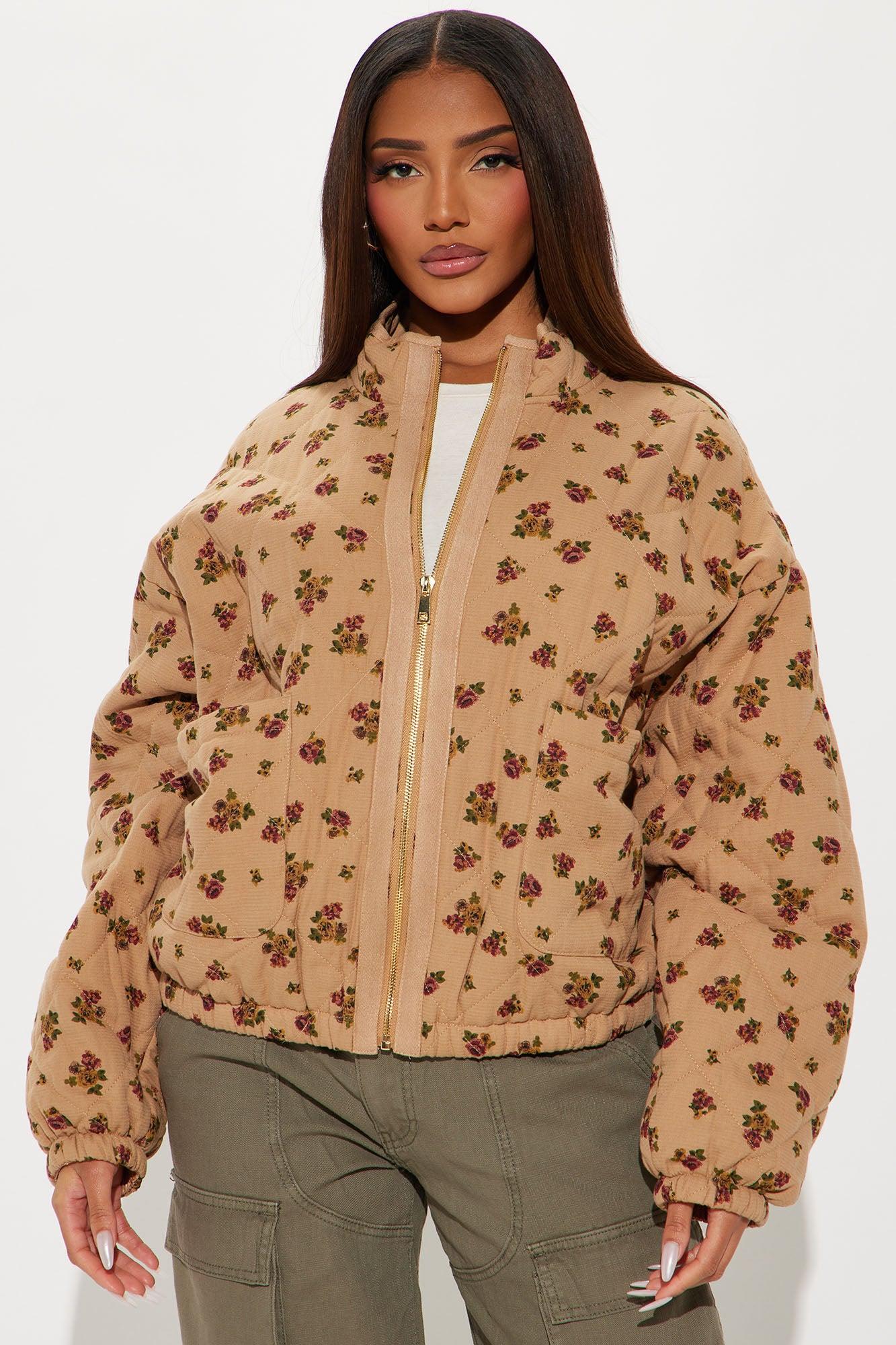 As Sweet As They Come Oversized Quilted Jacket - Stone Female Product Image