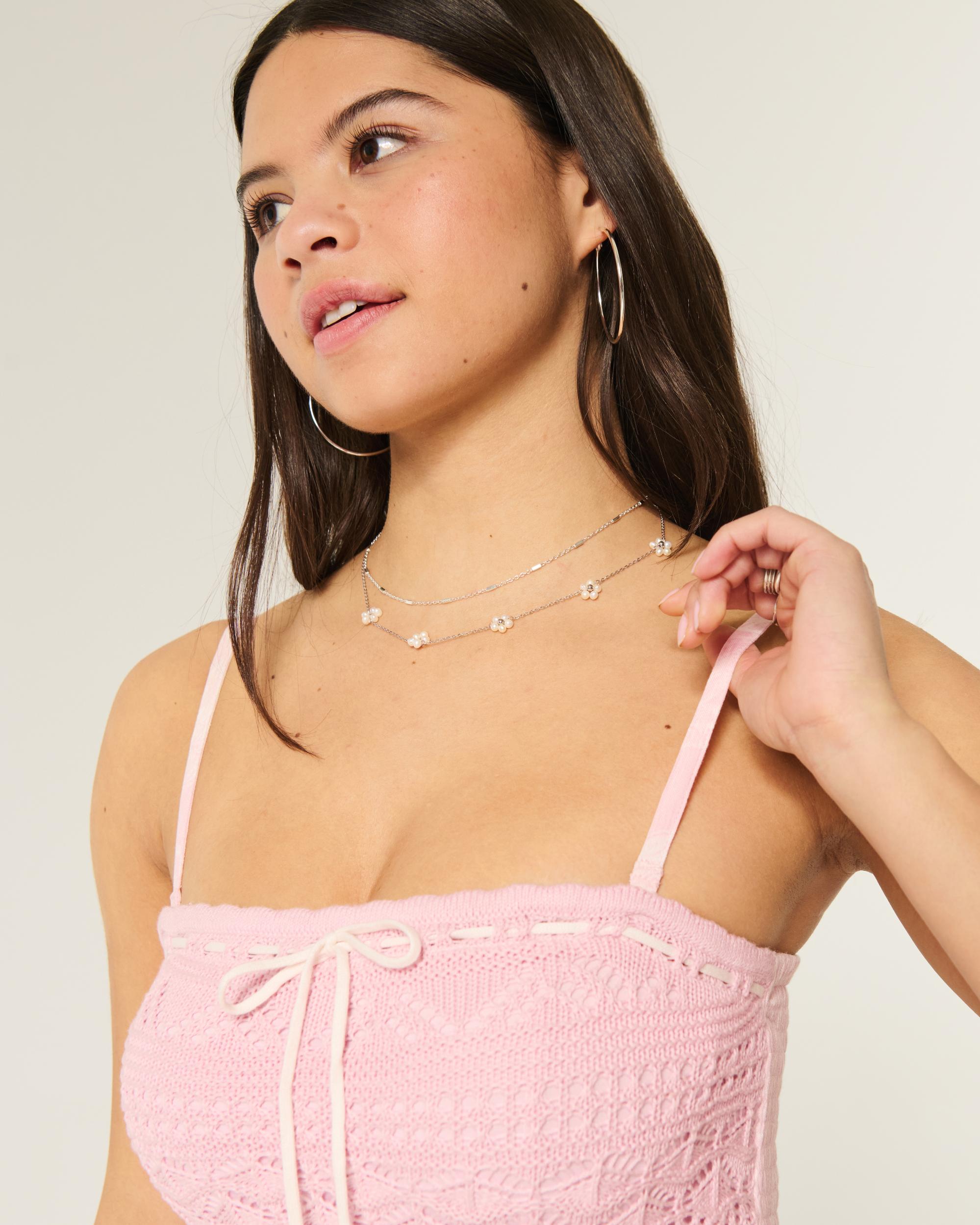 Strapless Crochet-Style Mix Maxi Dress Product Image