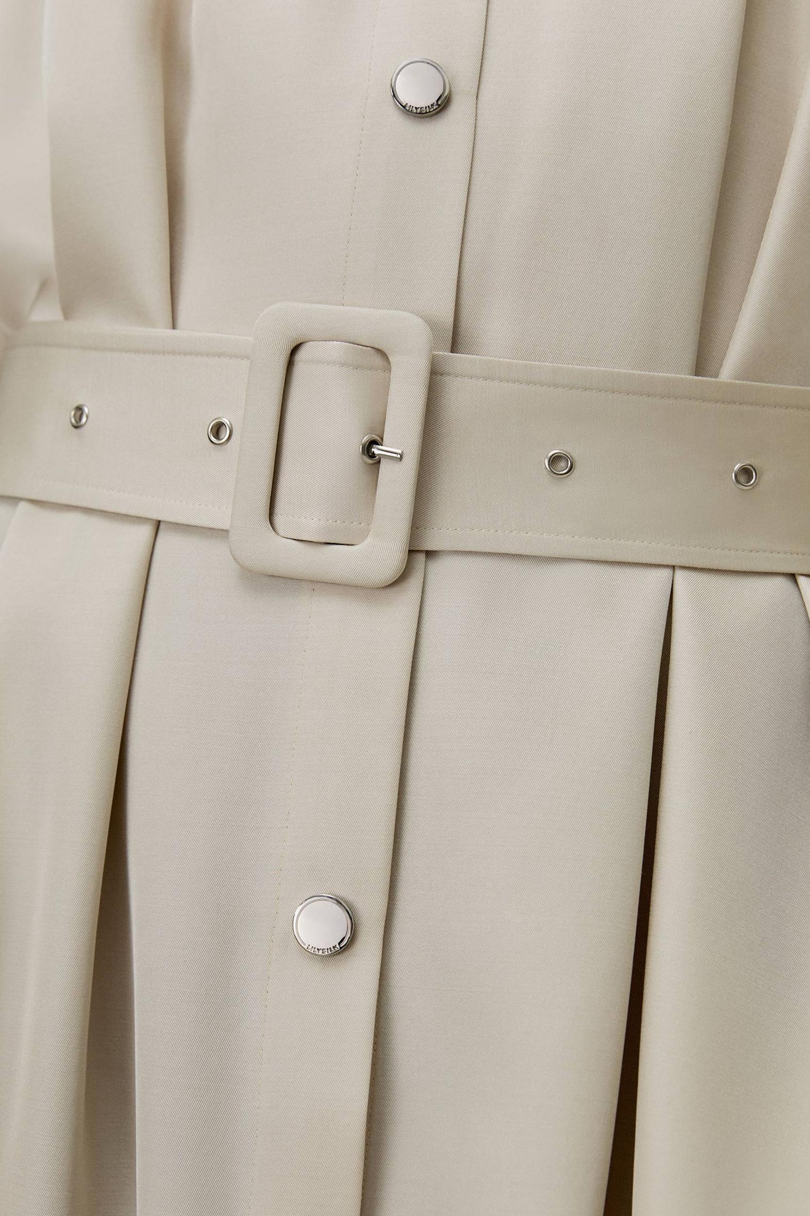 Belted Silk-Wool Windbreaker Dress Product Image