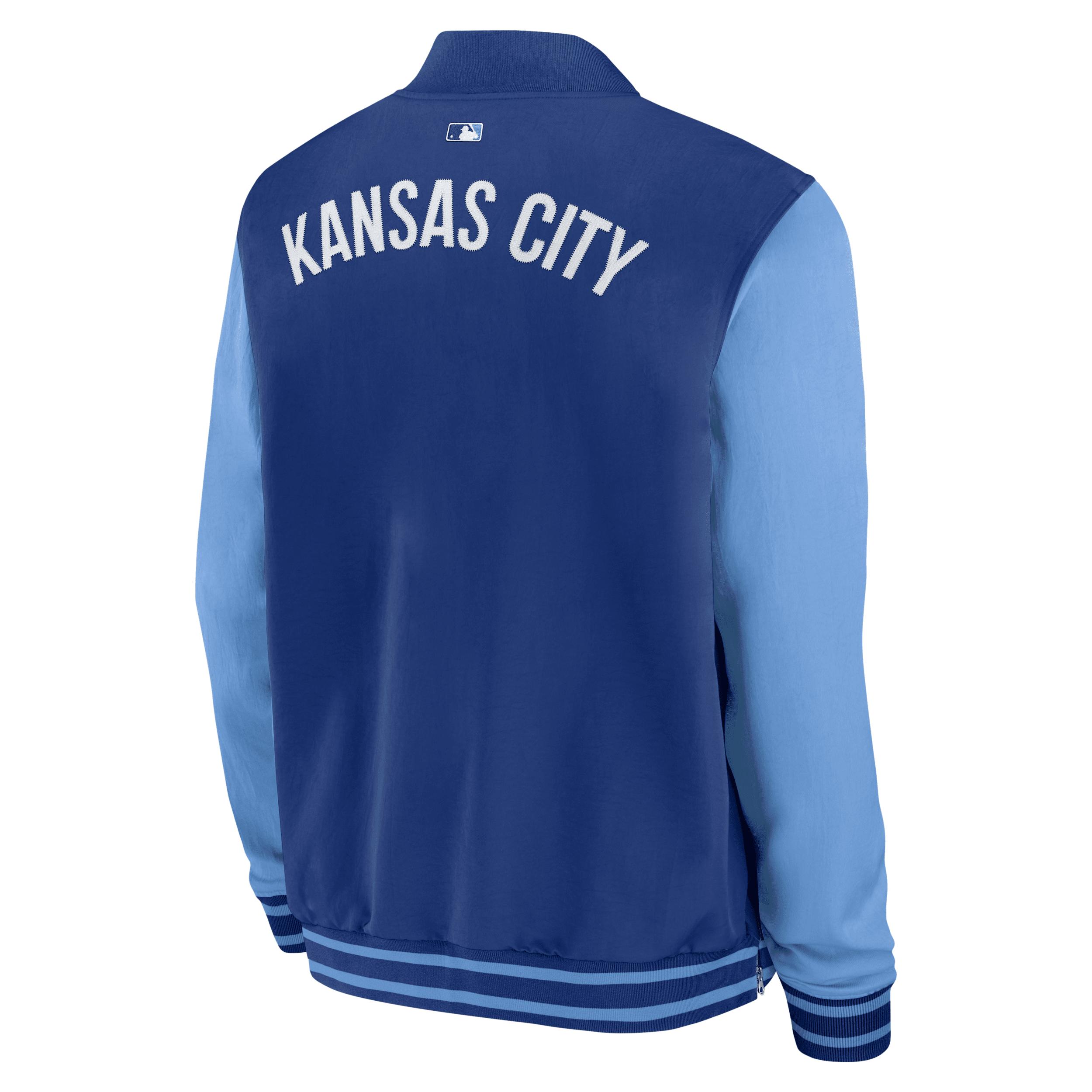 Kansas City Royals Authentic Collection Dugout Nike Men's MLB Full-Zip Bomber Jacket Product Image