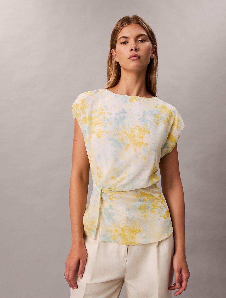 Chiffon Printed Twist Front Blouse Product Image