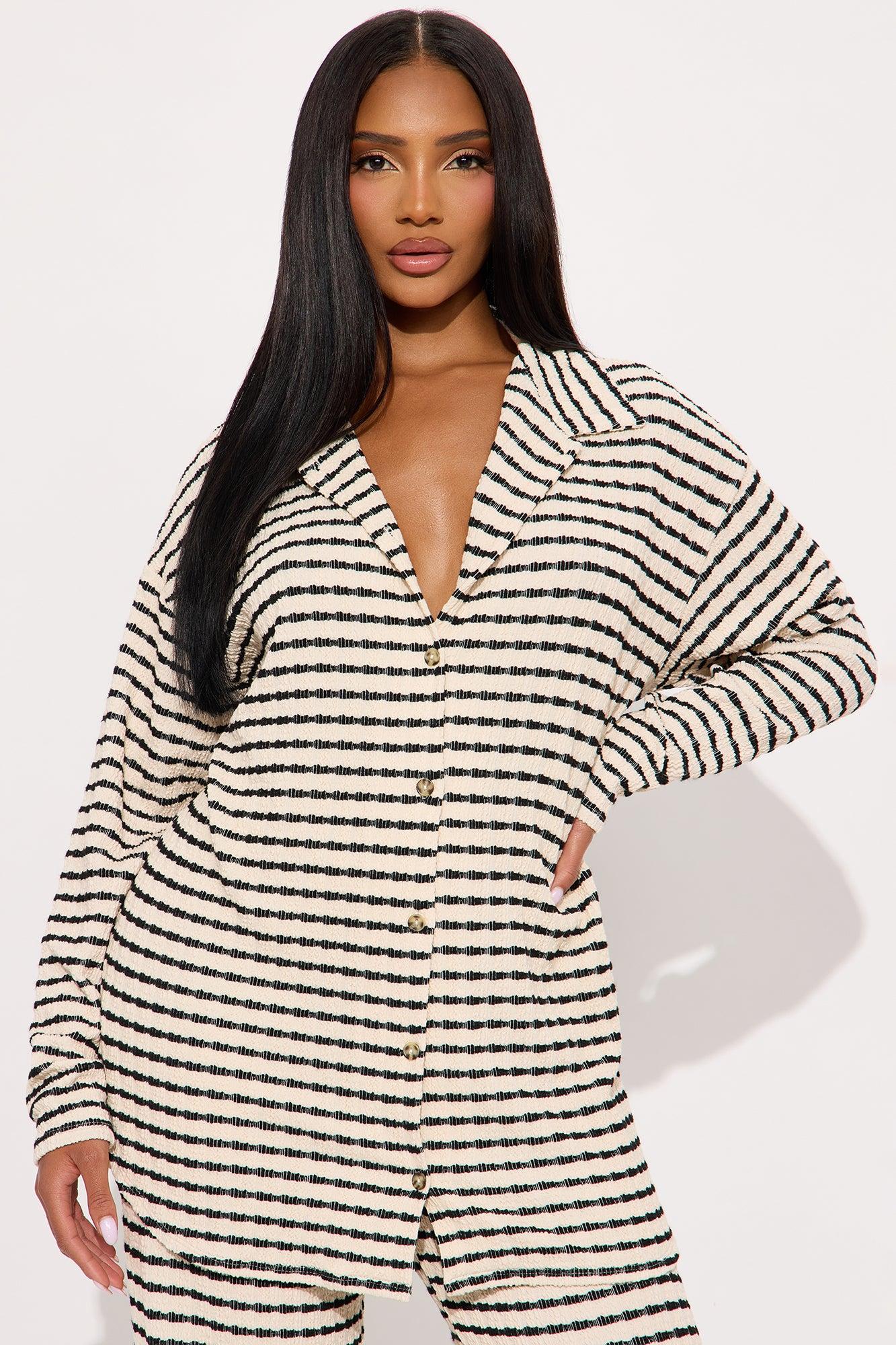 Sony Textured Wide Leg Pant Set - Black/combo Product Image