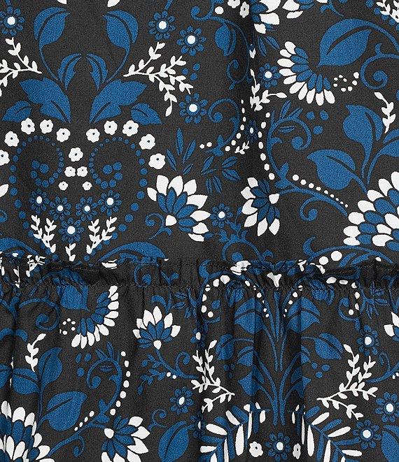 Sugarlips Etta Floral Dixie Ruffle Split V-Neck Short Sleeve Tiered Dress Product Image