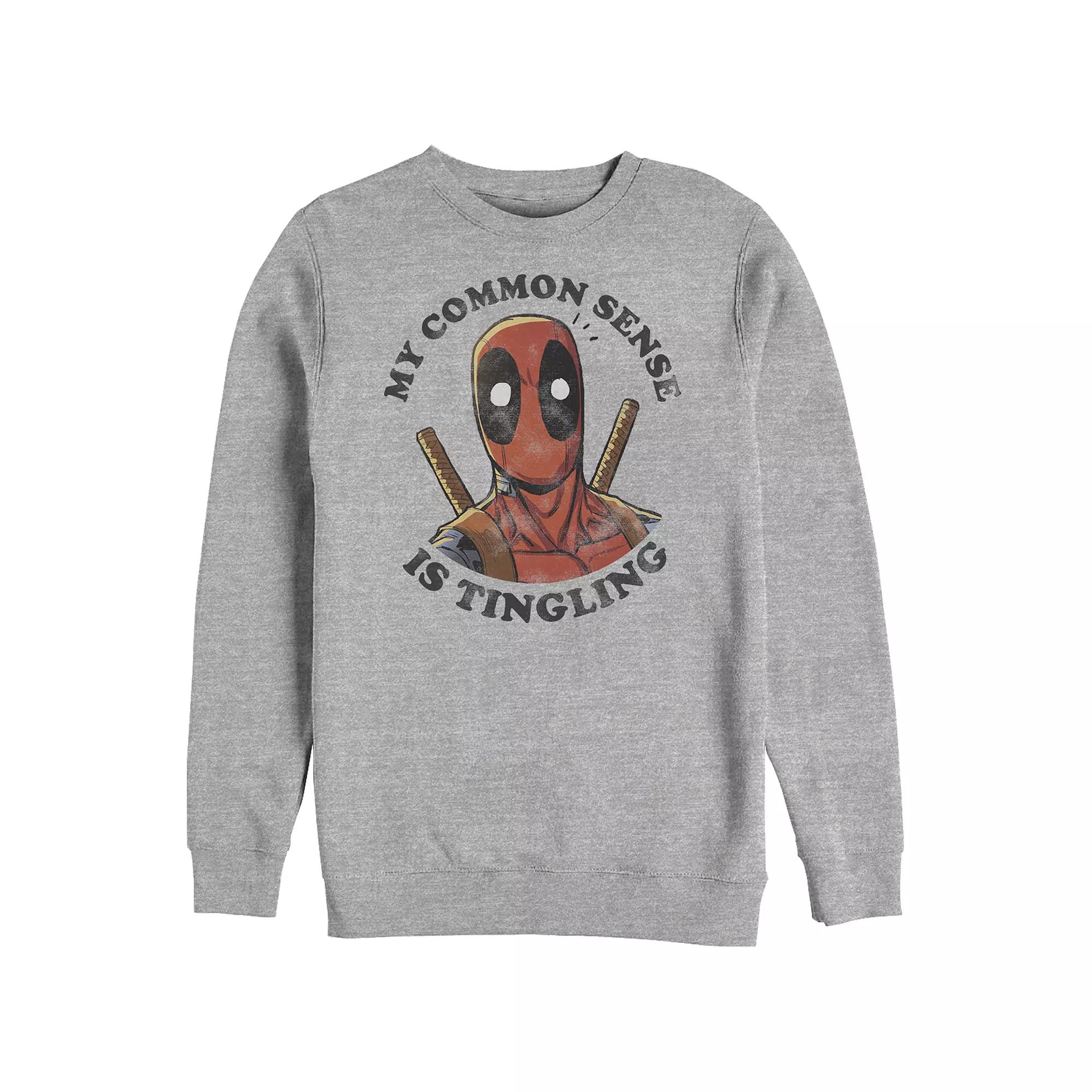 Big & Tall Marvel Deadpool My Common Sense Is Tingling Graphic Fleece, Men's, Size: 4XB, Athletic Grey Product Image