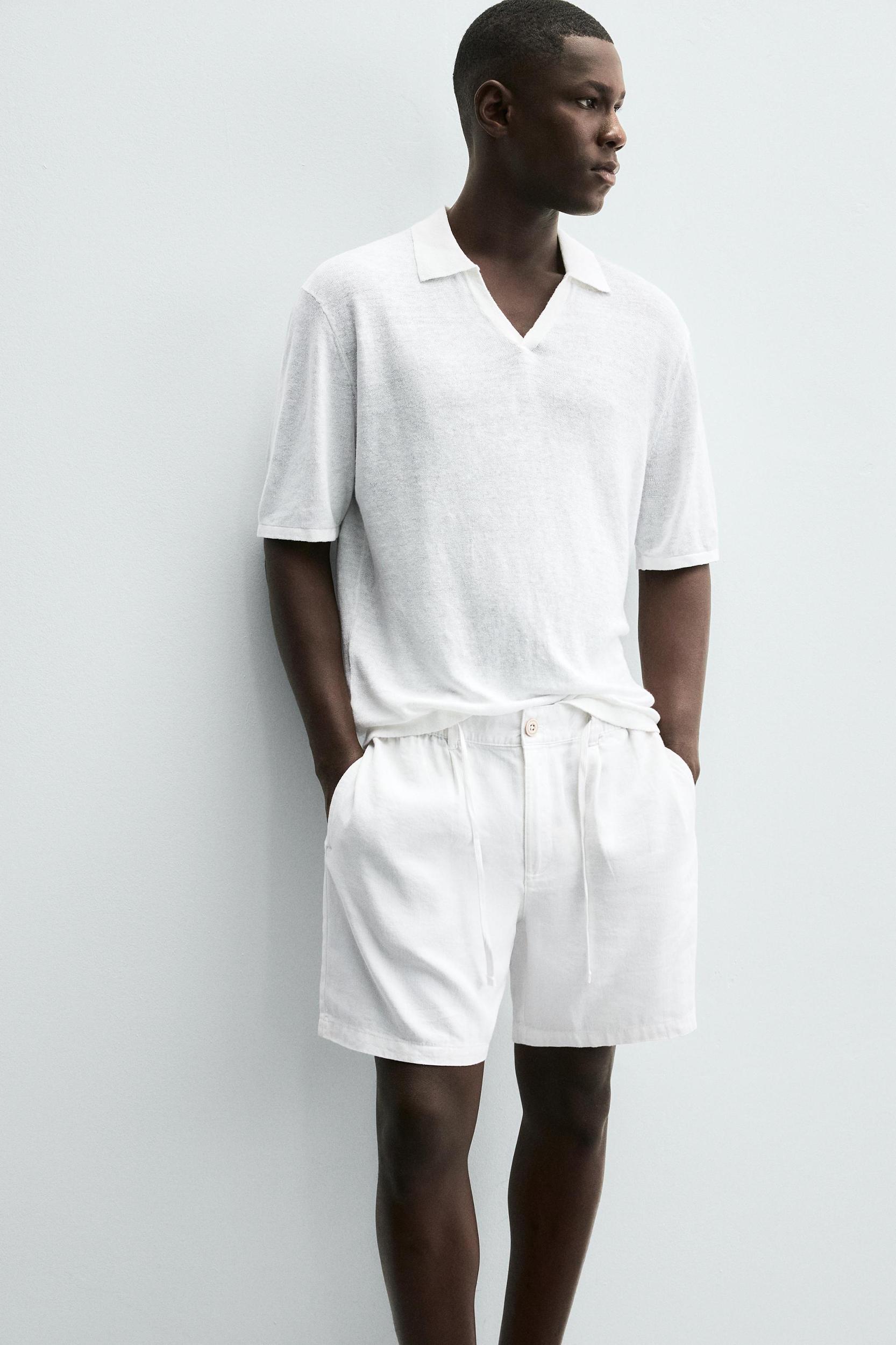 LINEN BLEND SHORTS Product Image