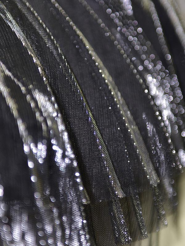 Urban A-Line Elastic Waist Mesh Pleated Skirts Product Image