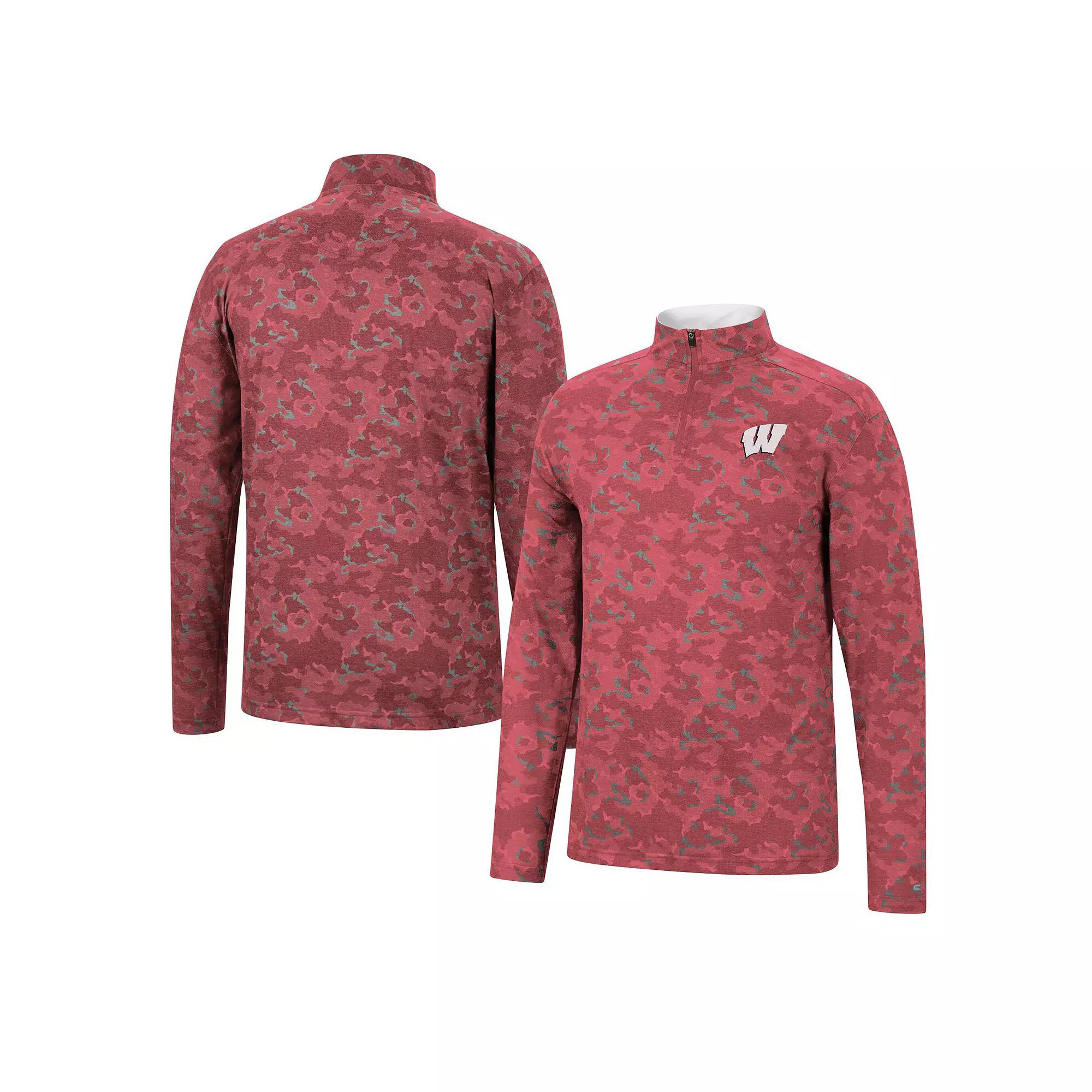 Men's Colosseum Red Wisconsin Badgers Tivo Quarter-Zip Jacket,  Product Image