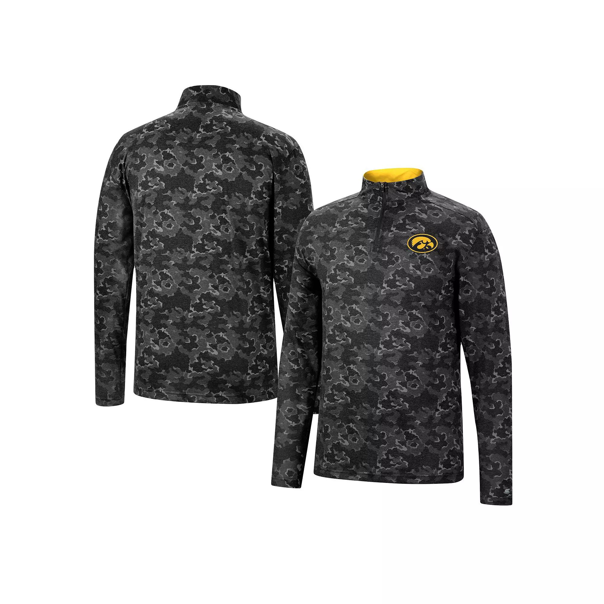 Men's Colosseum Black Iowa Hawkeyes Tivo Quarter-Zip Jacket,  Product Image