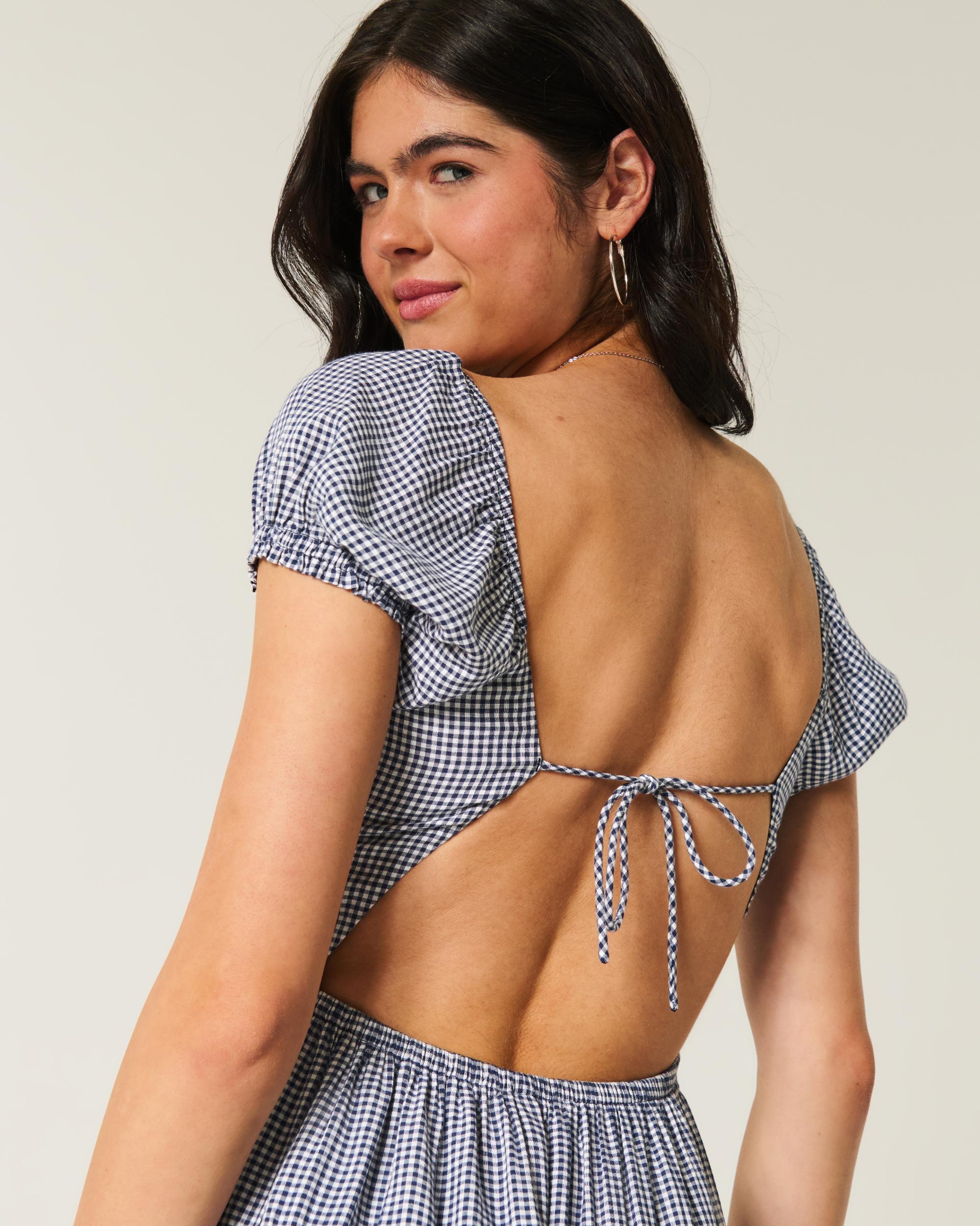 Short-Sleeve Open-Back Maxi Dress Product Image