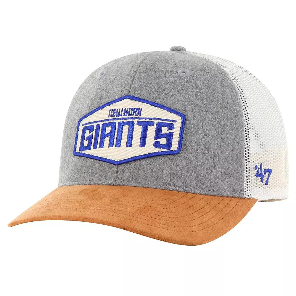 Men's '47 Heather Gray/Tan New York Giants Drover Trucker Adjustable Hat, Grey Product Image