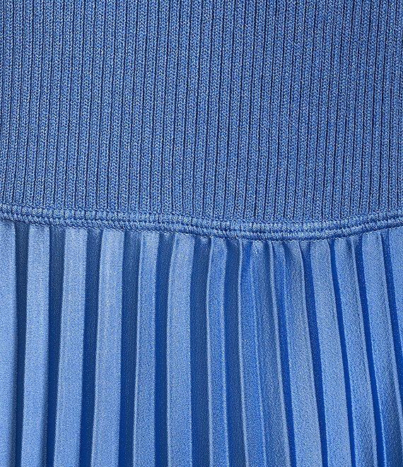 BOSS By Hugo Boss Farara Knit Woven V-Neck Cutout Neckline Sleeveless Midi Dress Product Image