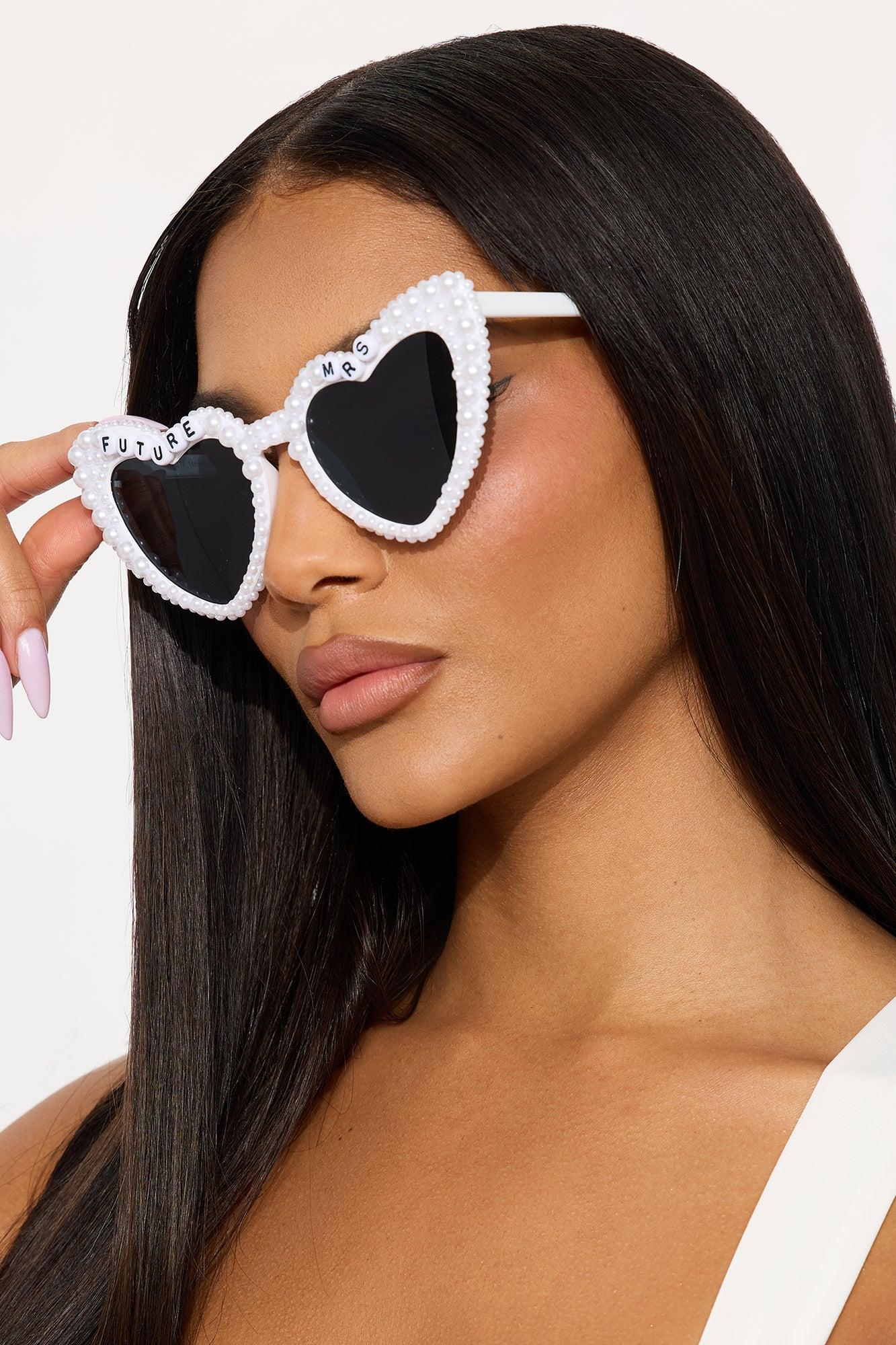 Future Mrs. Faux Pearl Sunglasses - White Female Product Image
