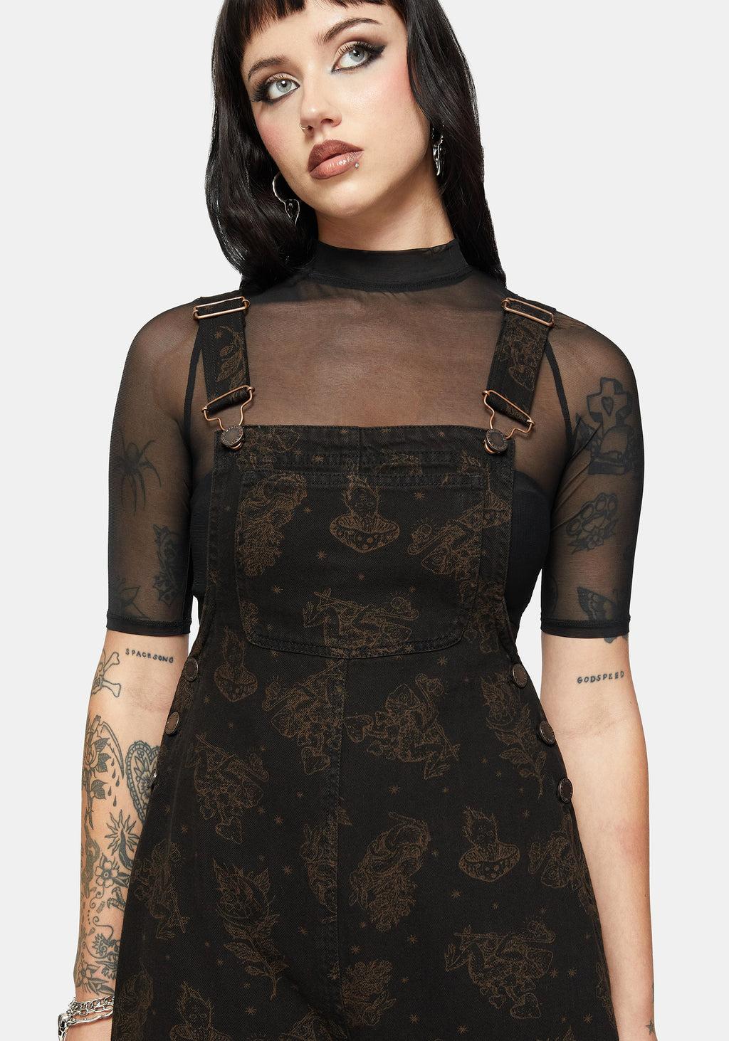 Hexborn Baba Yaga Printed Denim Dungarees Product Image